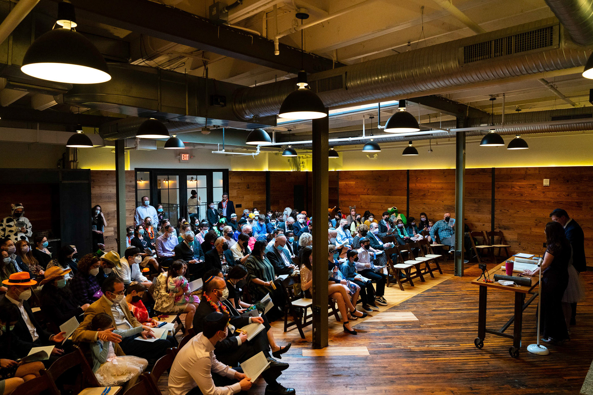 Talia’s bat mitzvah and Megillah reading on Purim on March 18, 2022 at the Accelerator Space in Baltimore, MD