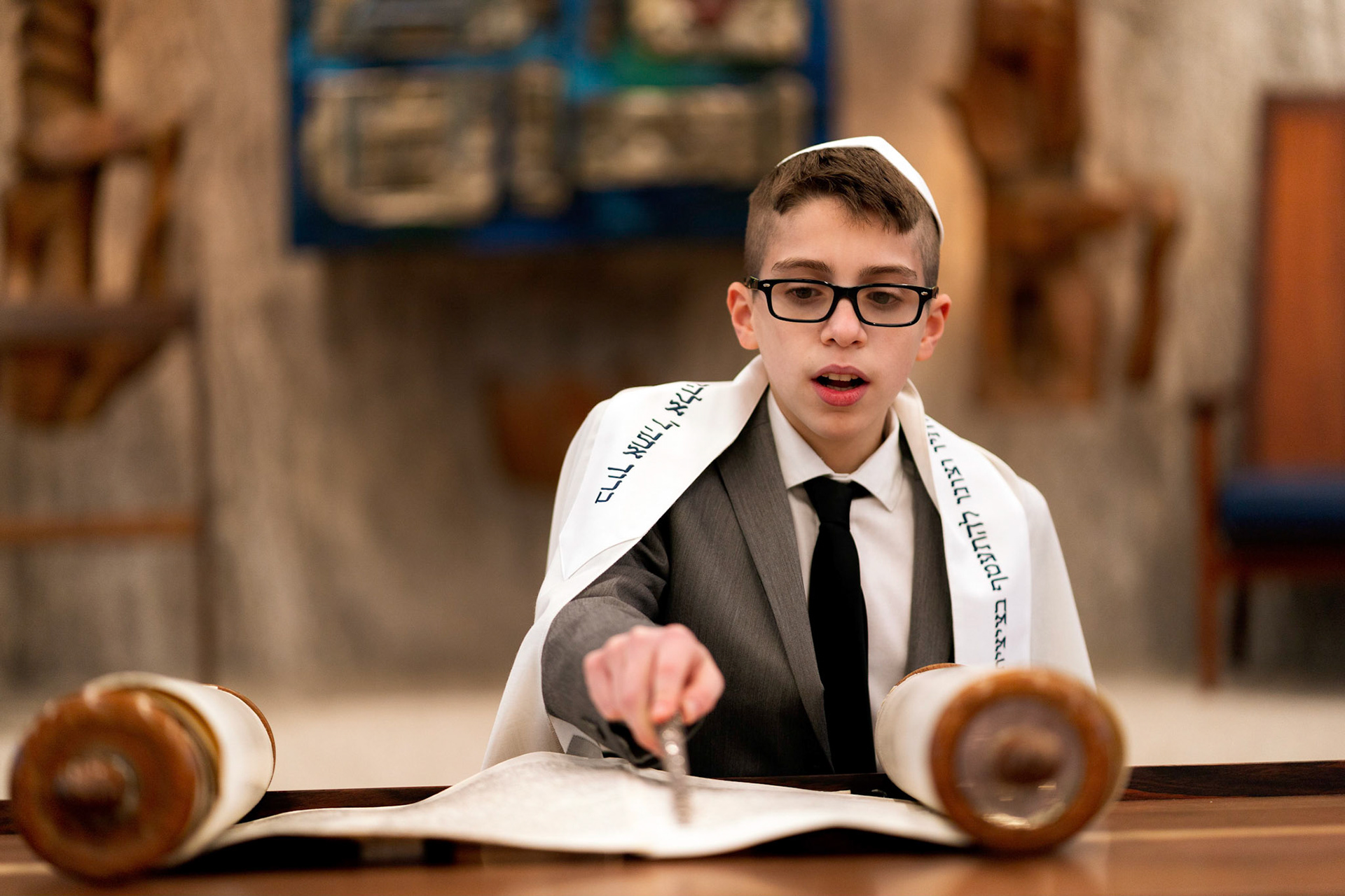 Sam’s Bar Mitzvah portraits at Temple Sinai in Washington D.C.
