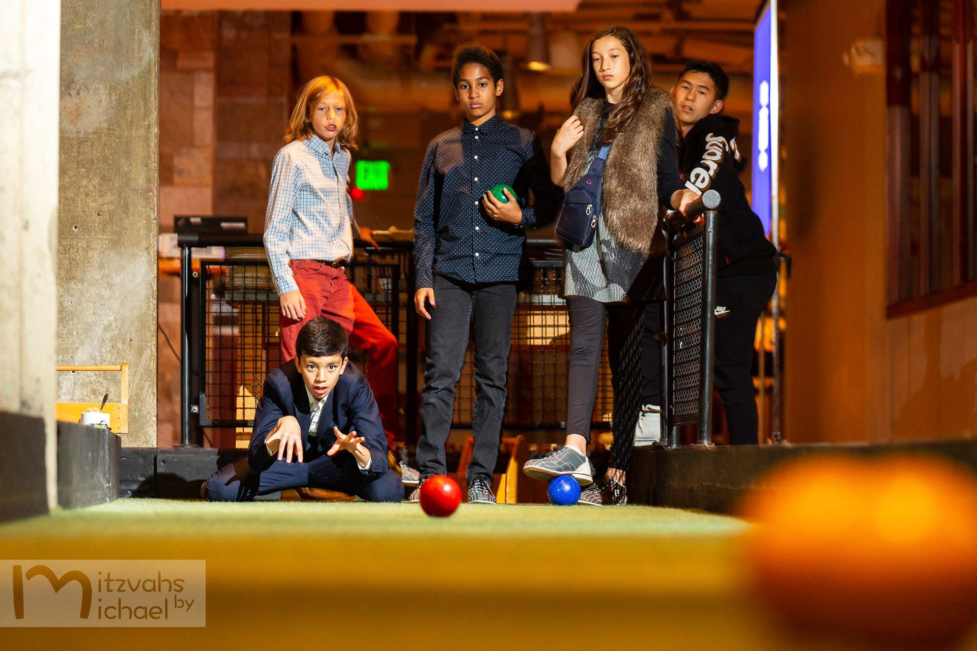 Ben’s Temple Micah Bar Mitzvah kid’s party at Pinstripes in Georgetown and family dinner at Sfoglina in Van Ness.