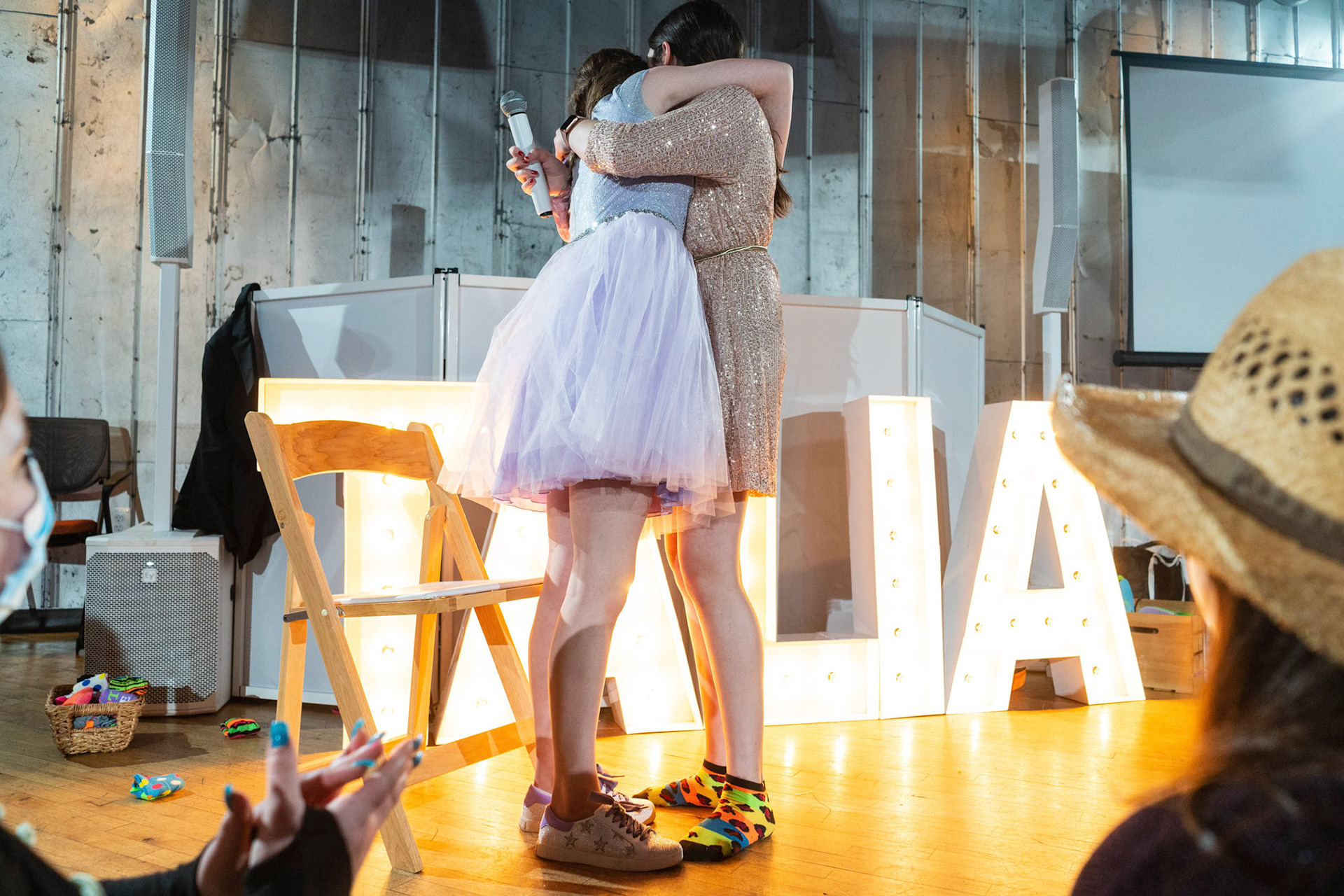 Talia’s bat mitzvah and Megillah reading on Purim on March 18, 2022 at the Accelerator Space in Baltimore, MD