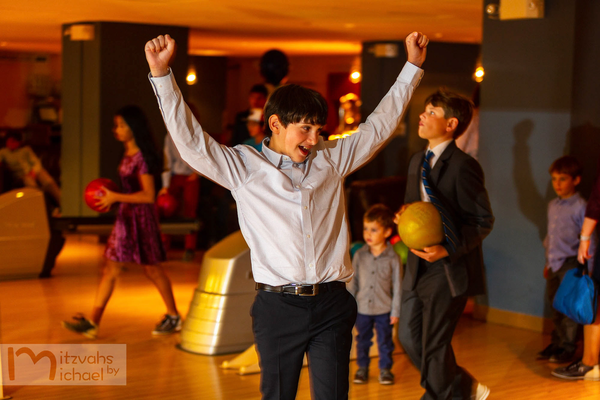 Ben’s Temple Micah Bar Mitzvah kid’s party at Pinstripes in Georgetown and family dinner at Sfoglina in Van Ness.
