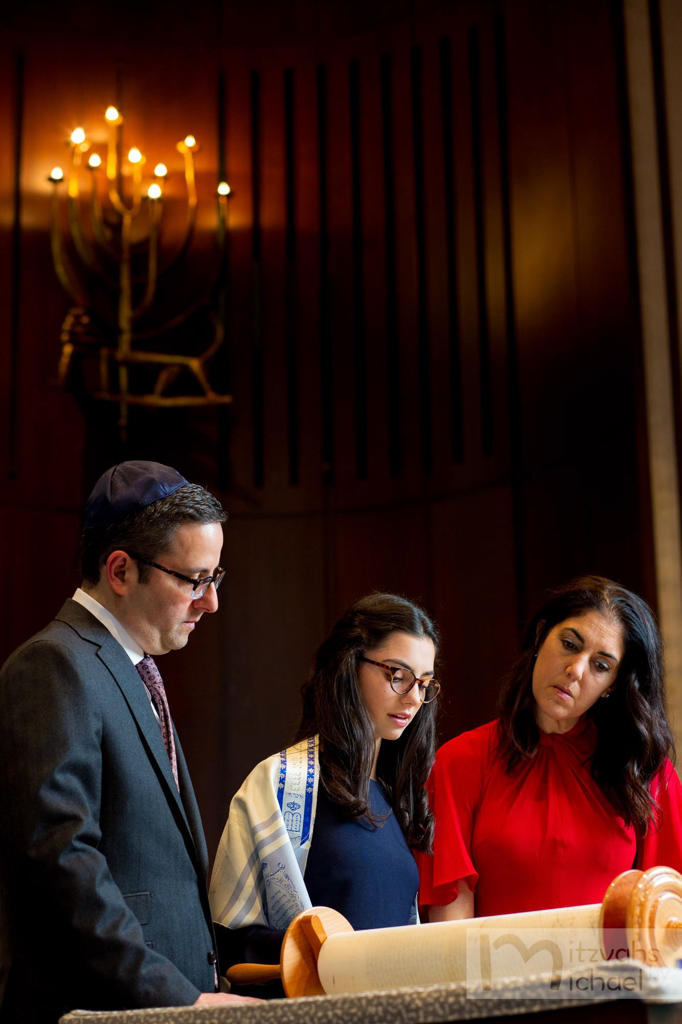Linley's Bat Mitzvah portrait session at Chizuk Amuno in Baltimore, MD.