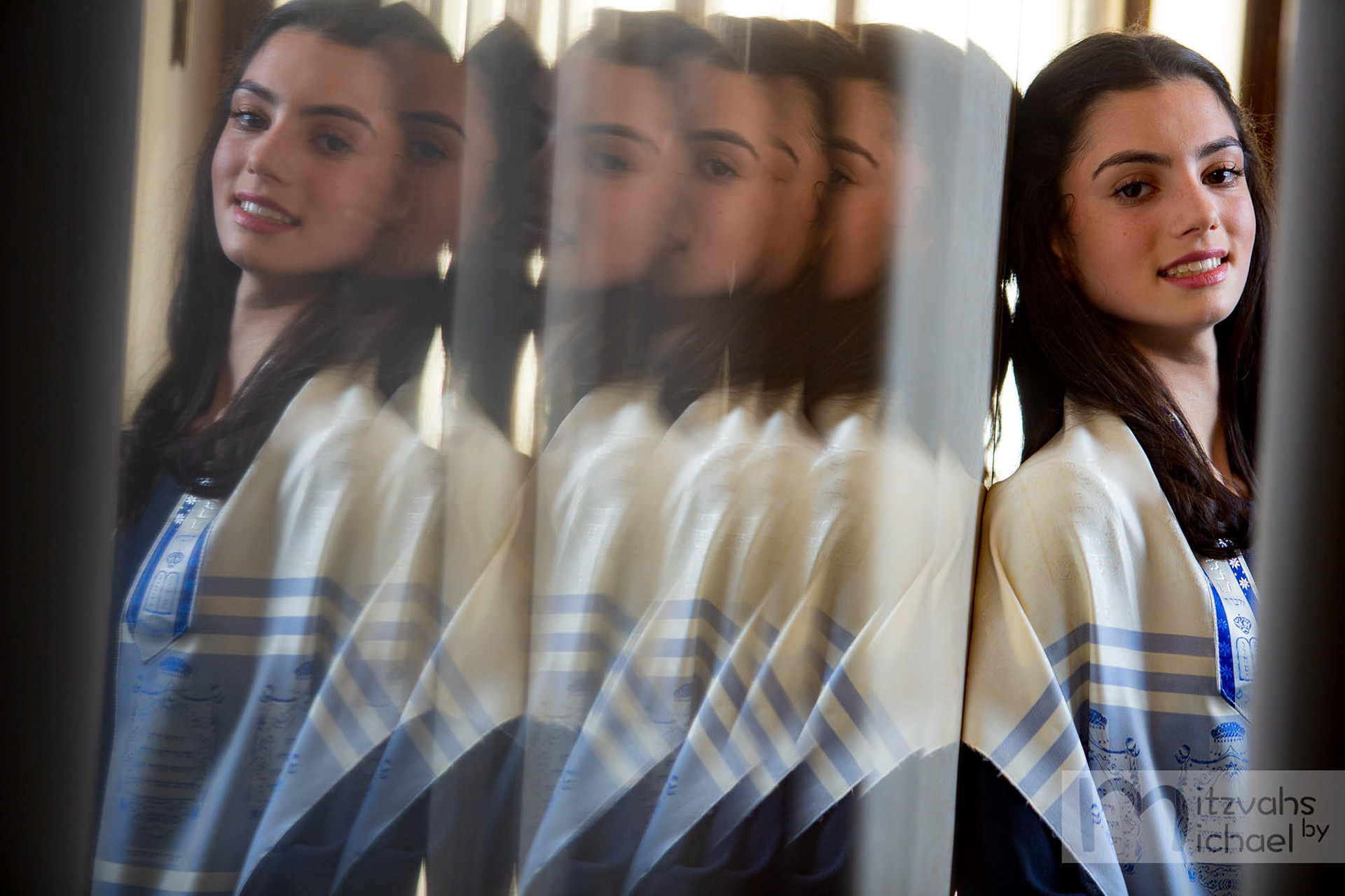Linley's Bat Mitzvah portrait session at Chizuk Amuno in Baltimore, MD.