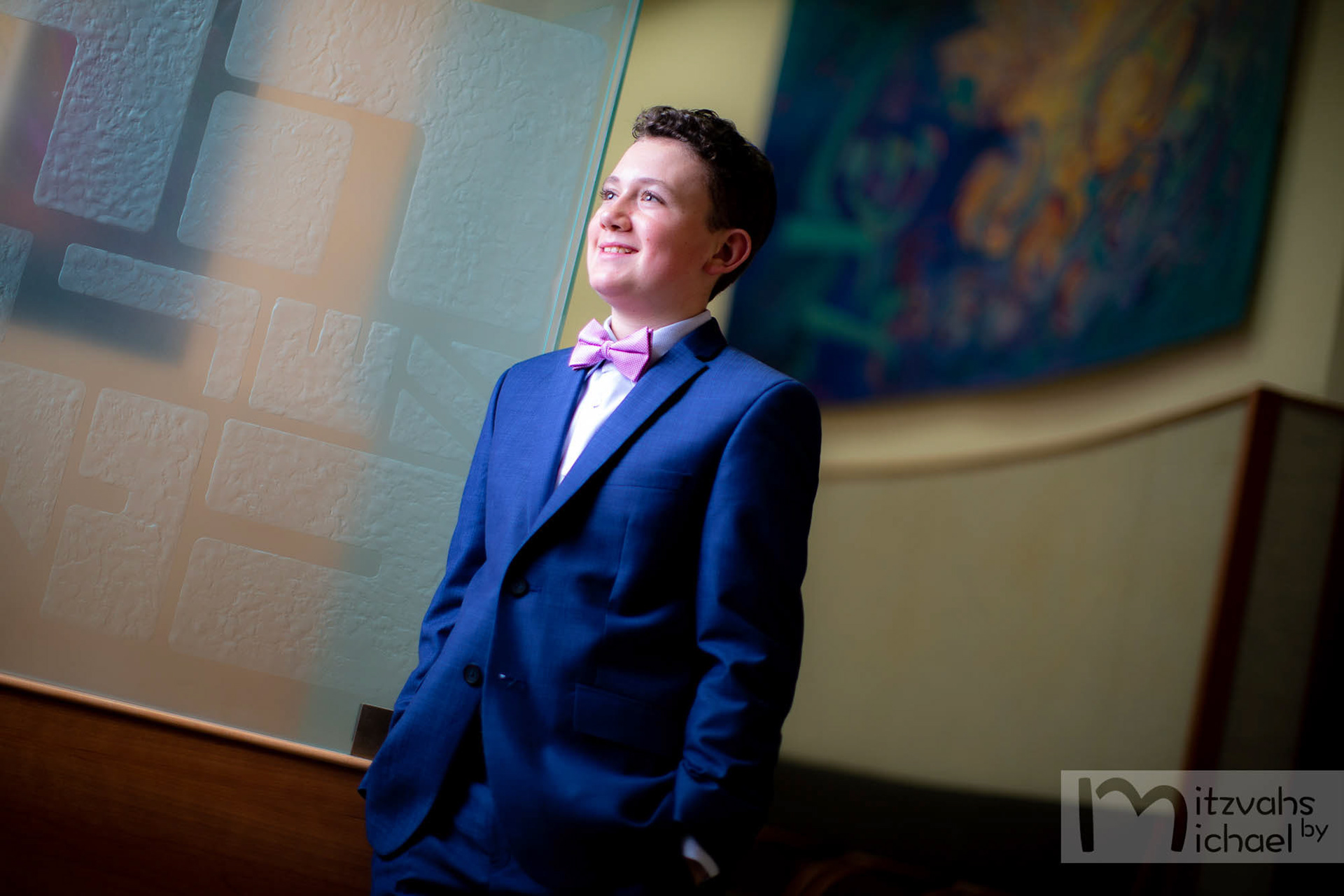Garrett's Bar Mitzvah rehearsal and portrait session at Beth El Congregation in Bethesda, MD.