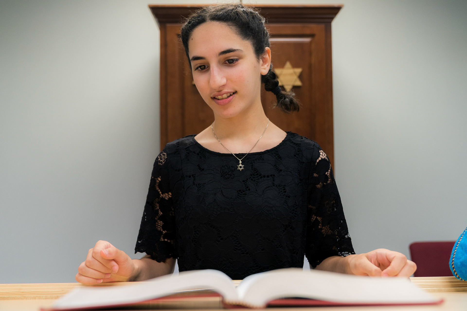 Ilana’s Bat Mitzvah rehearsal at Bat Chaverim in Columbia, MD.