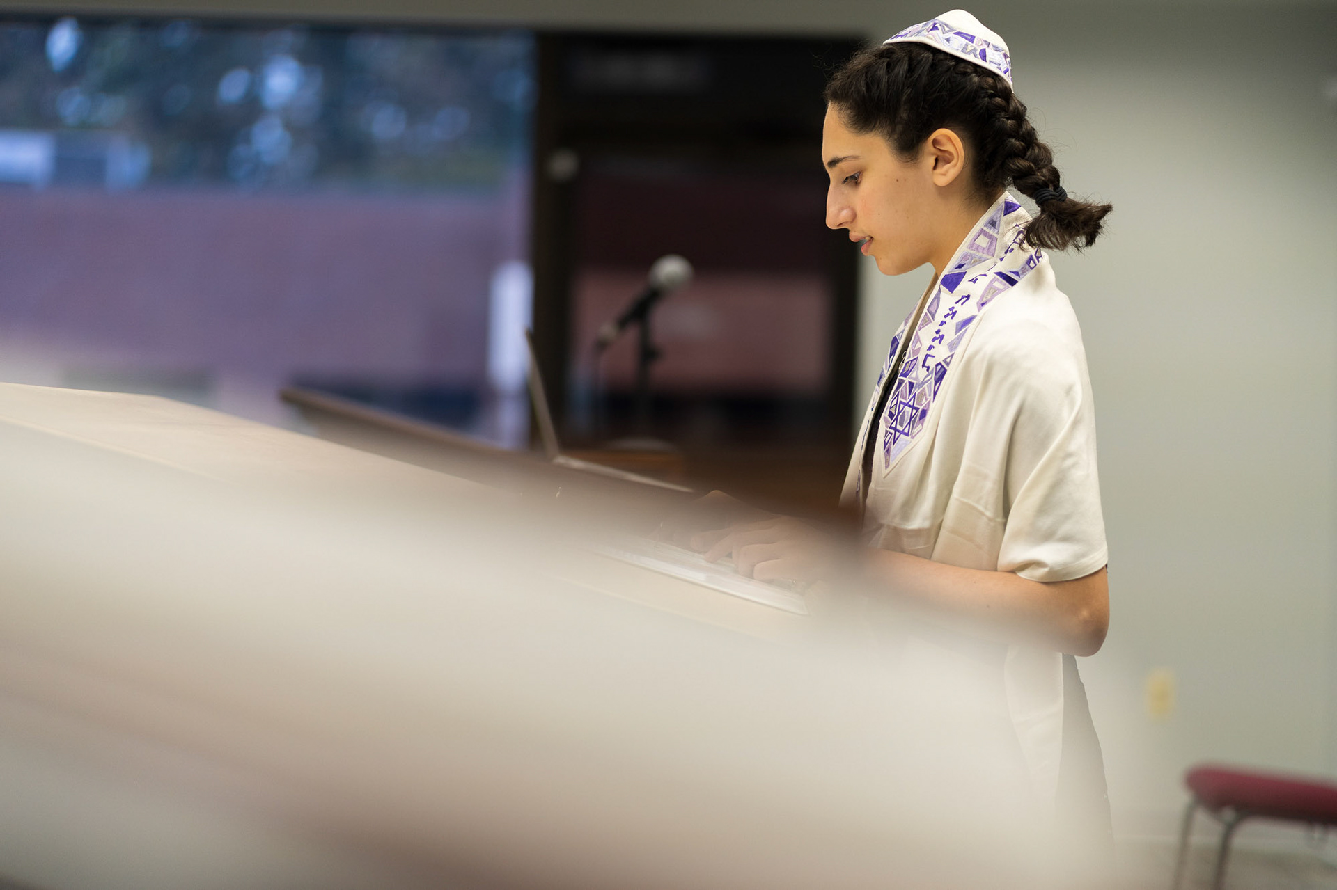 Ilana’s Bat Mitzvah rehearsal at Bat Chaverim in Columbia, MD.