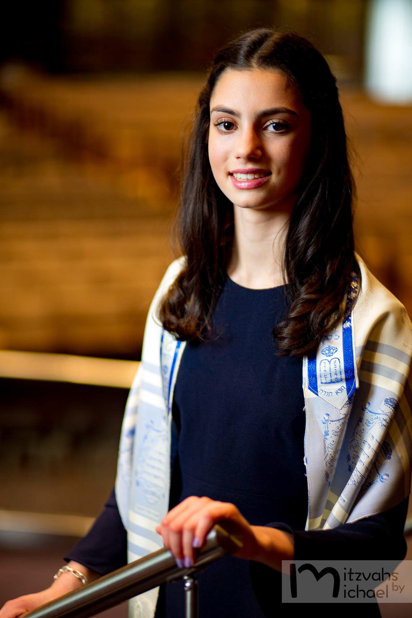 Linley's Bat Mitzvah portrait session at Chizuk Amuno in Baltimore, MD.