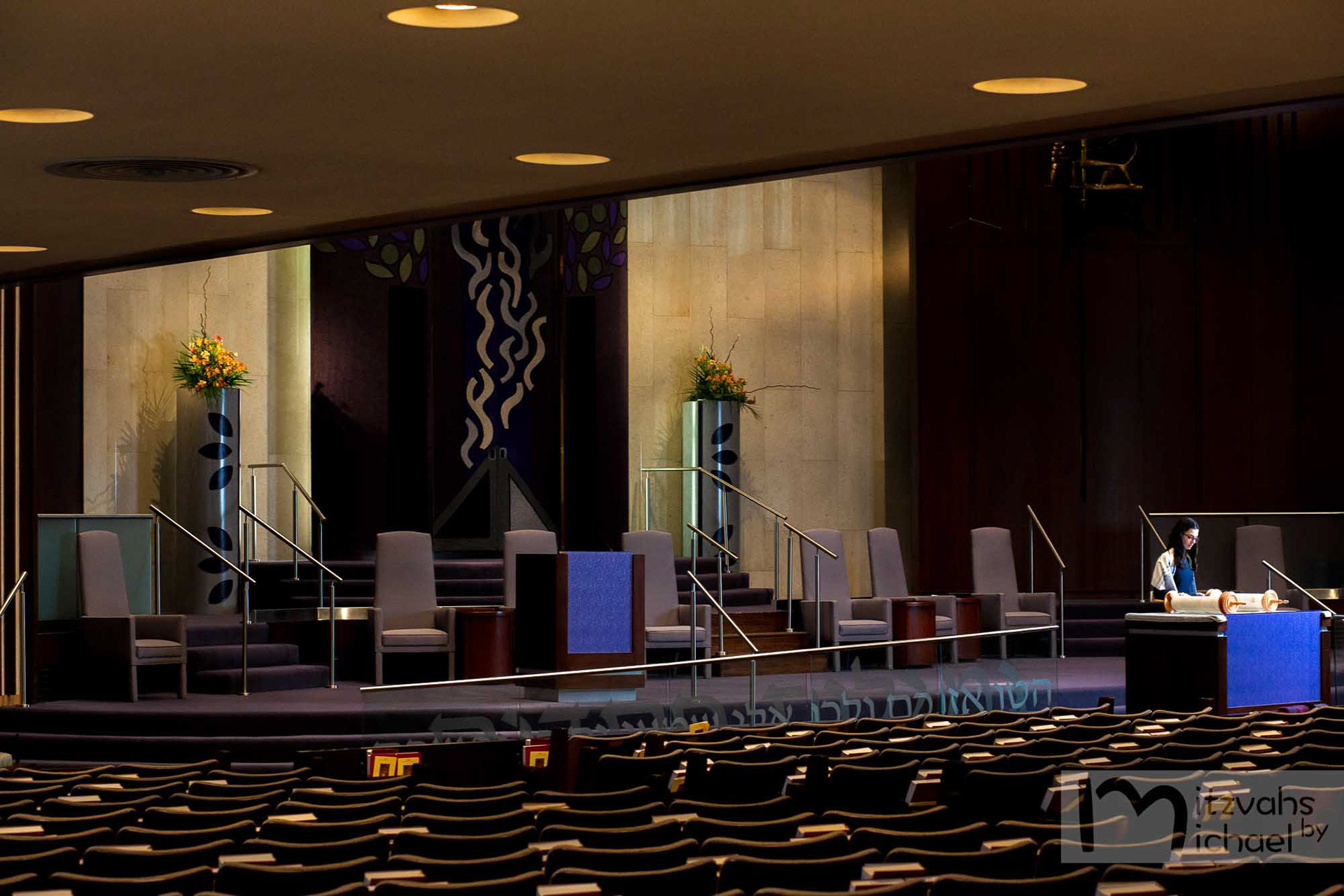 Linley's Bat Mitzvah portrait session at Chizuk Amuno in Baltimore, MD.