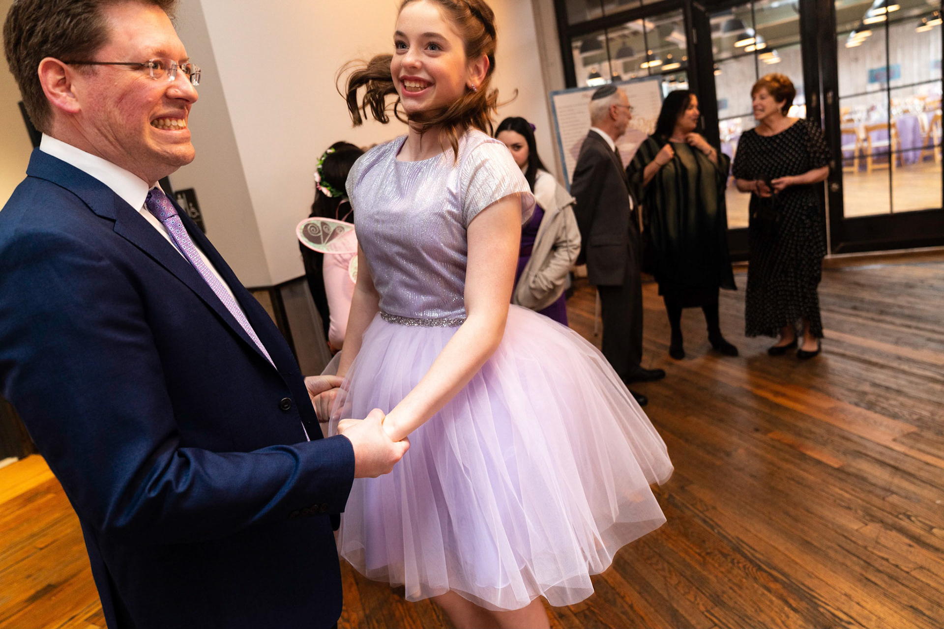 Talia’s bat mitzvah and Megillah reading on Purim on March 18, 2022 at the Accelerator Space in Baltimore, MD