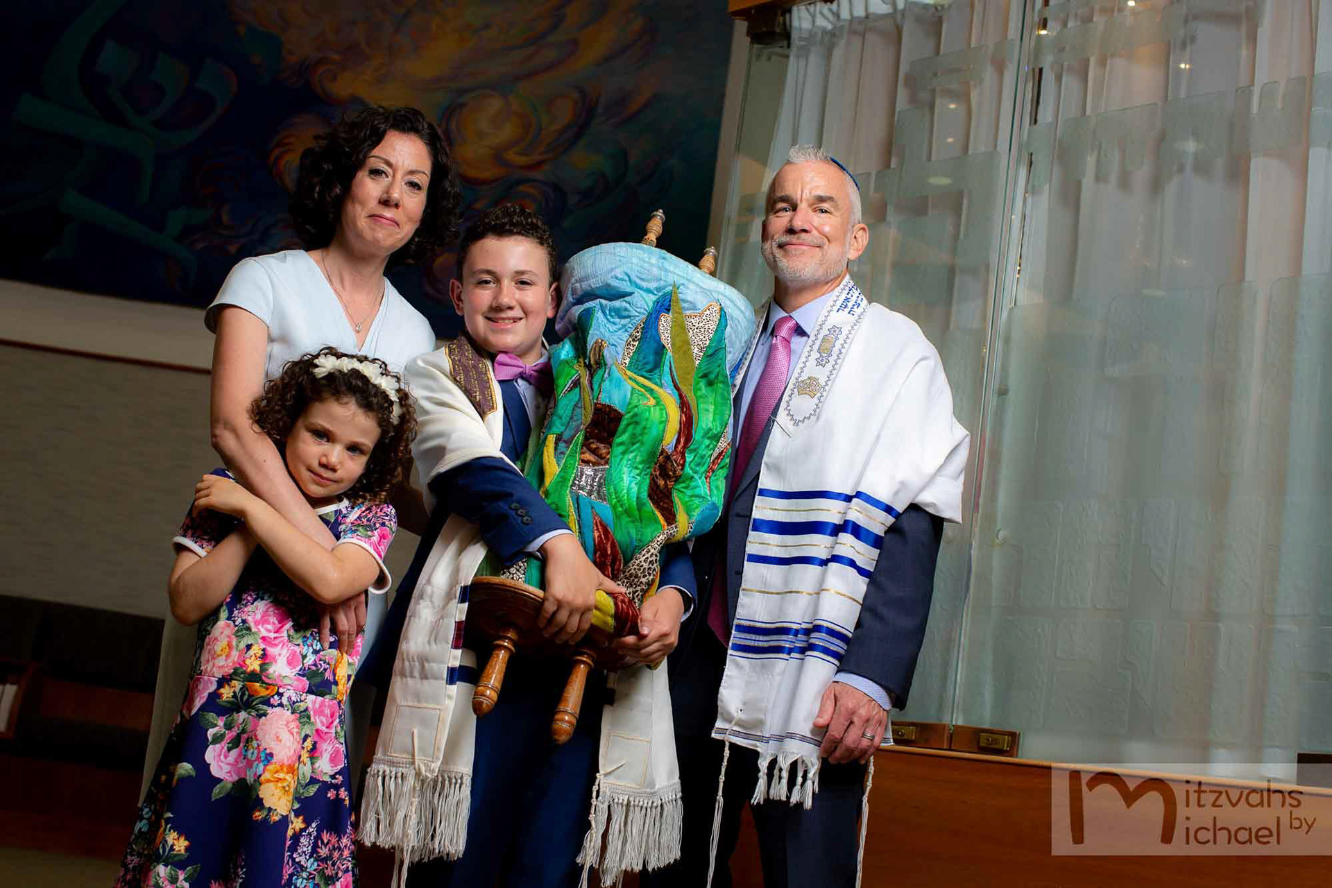 Garrett's Bar Mitzvah rehearsal and portrait session at Beth El Congregation in Bethesda, MD.