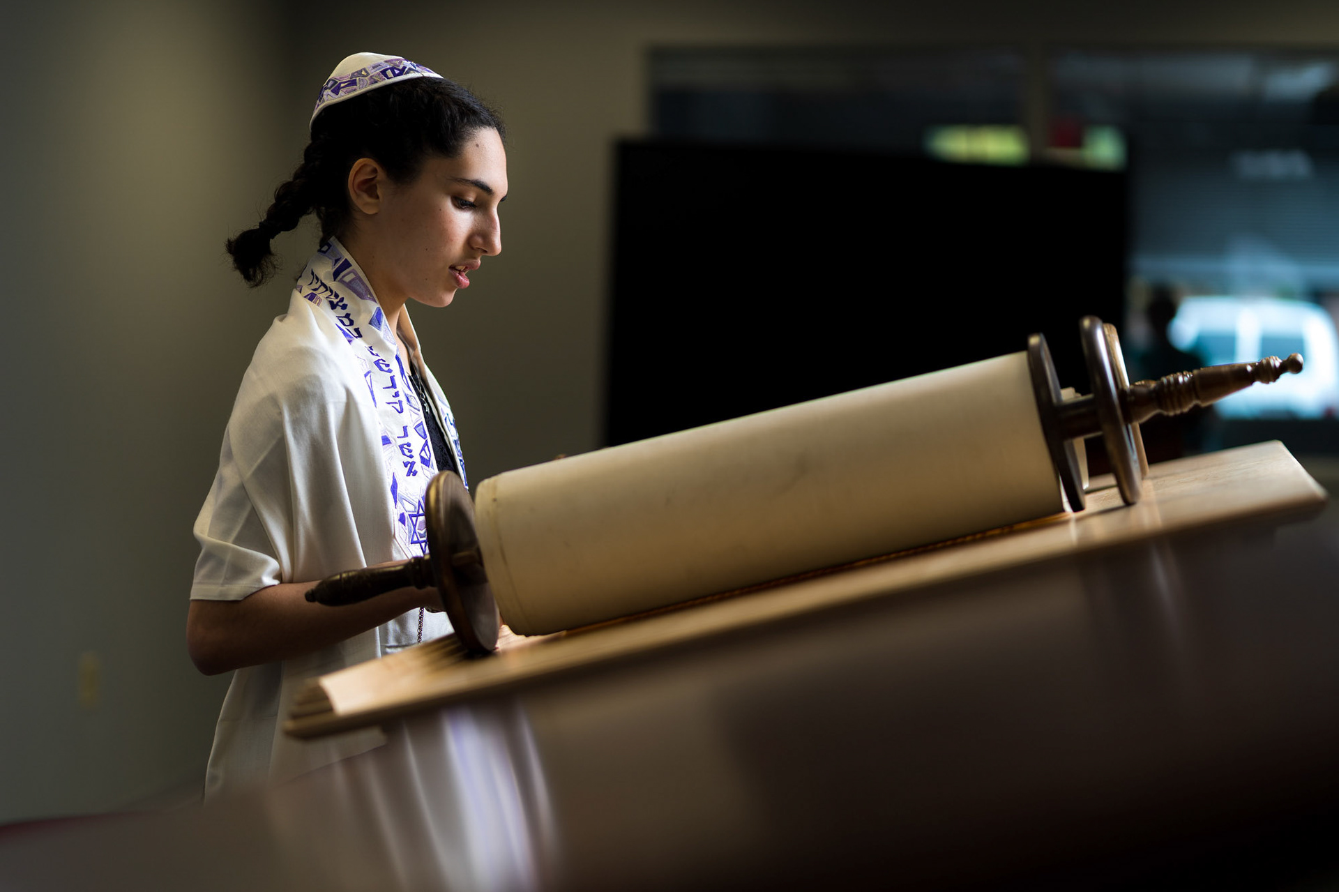 Ilana’s Bat Mitzvah rehearsal at Bat Chaverim in Columbia, MD.