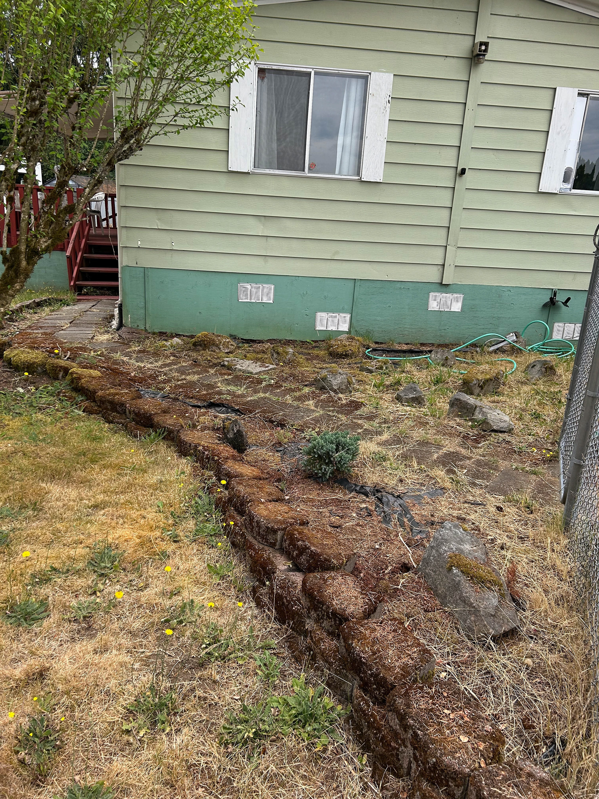 before pressure washing 