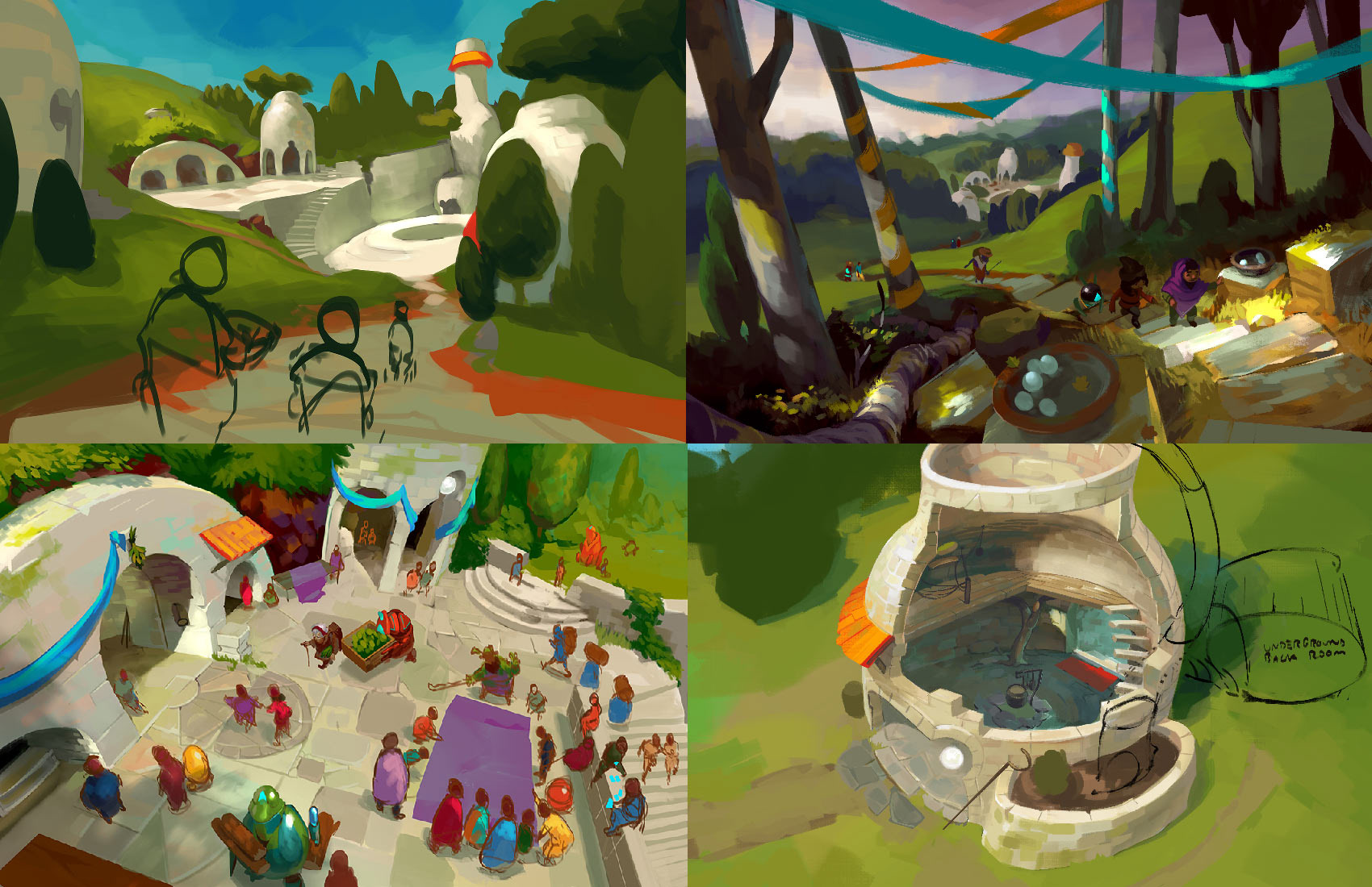 GridLight - 3D sculpt and concept of central town