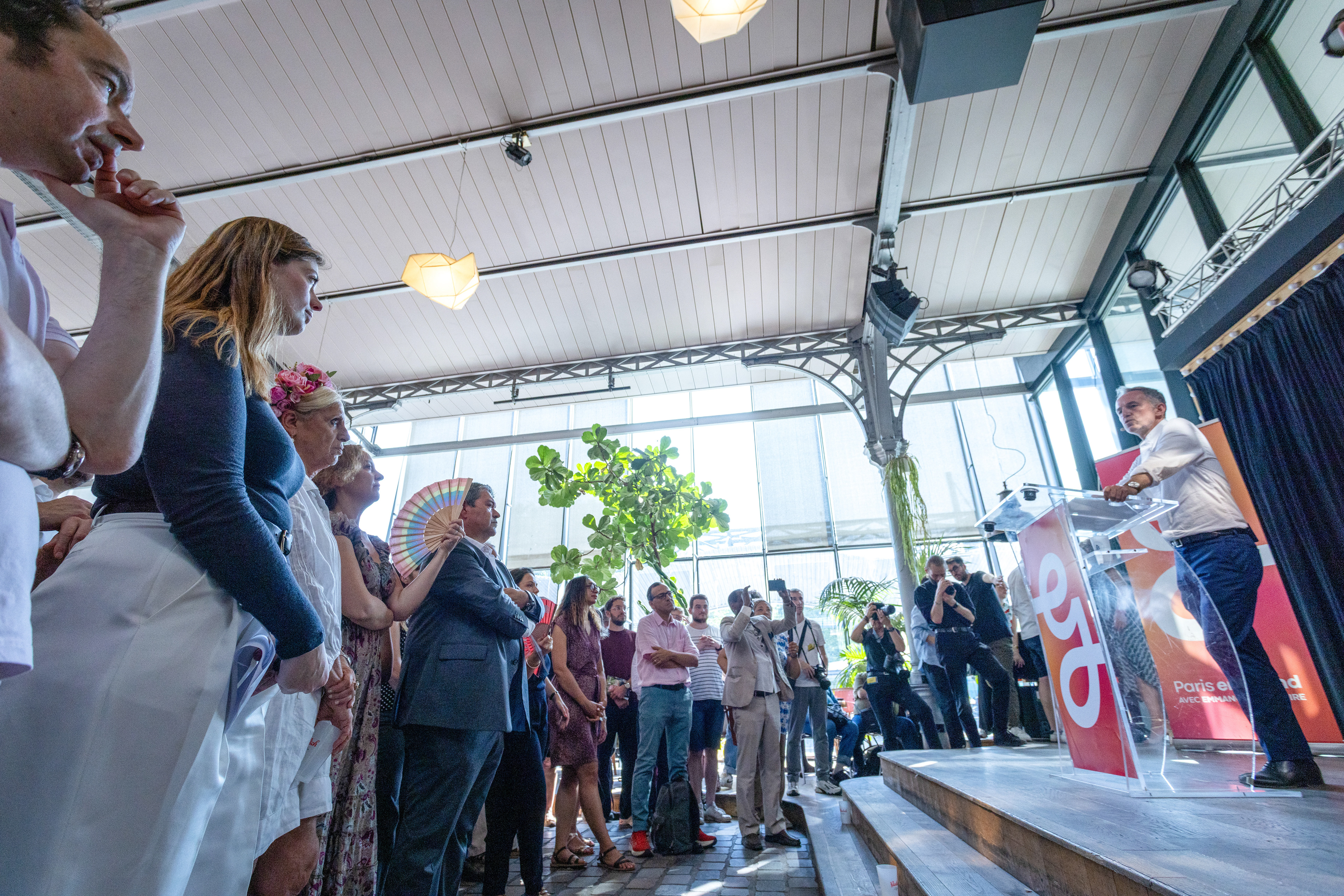 Emmanuel Gregoire - First meeting of campaign at the Petite Halle of La Villette
