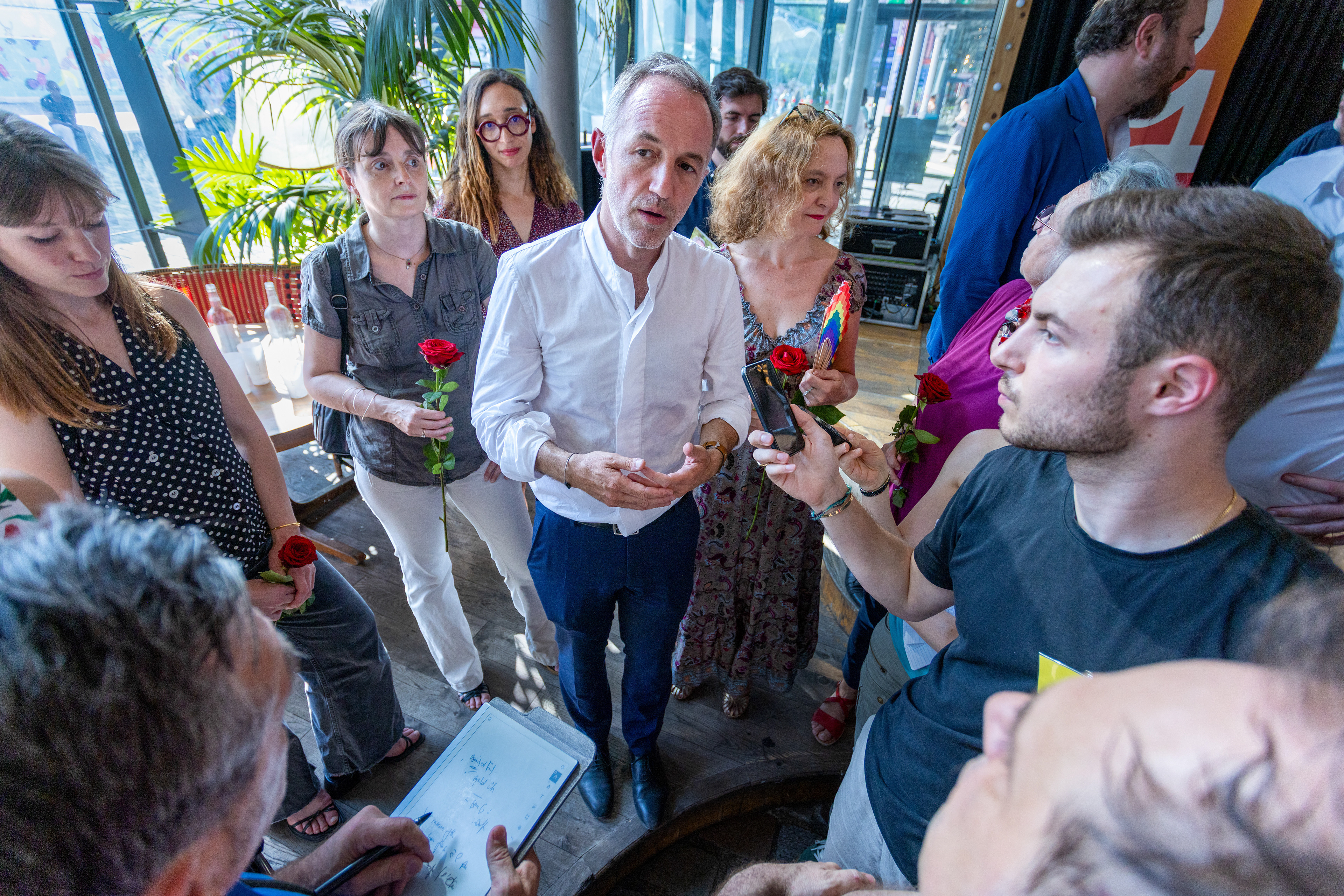 Emmanuel Gregoire - First meeting of campaign at the Petite Halle of La Villette