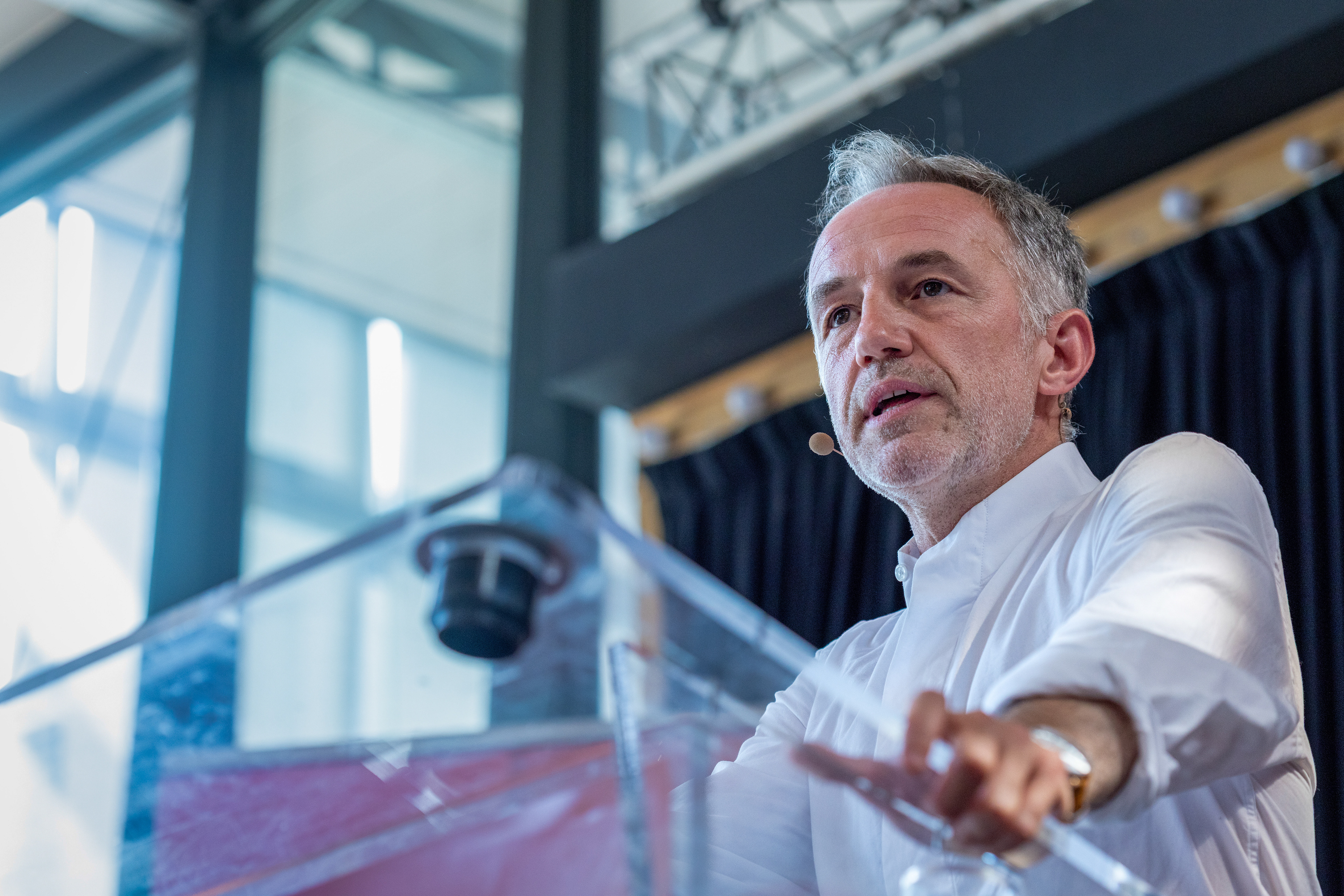 Emmanuel Gregoire - First meeting of campaign at the Petite Halle of La Villette