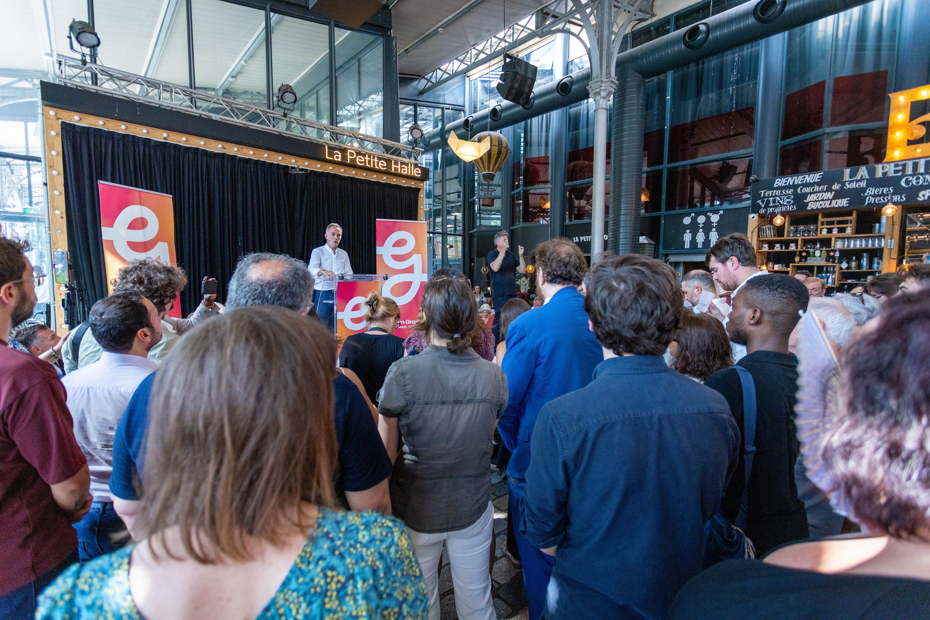 Emmanuel Gregoire - First meeting of campaign at the Petite Halle of La Villette
