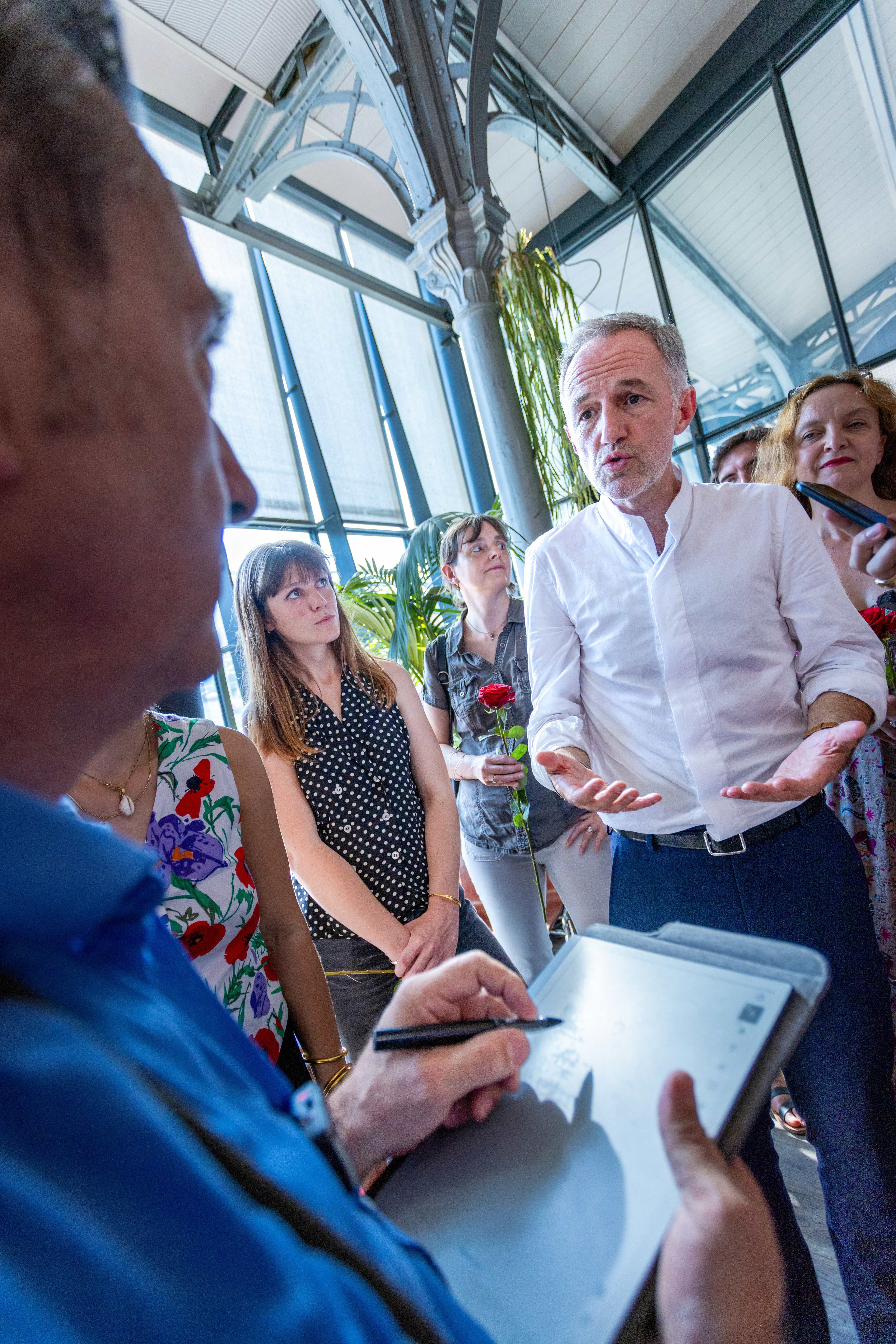 Emmanuel Gregoire - First meeting of campaign at the Petite Halle of La Villette
