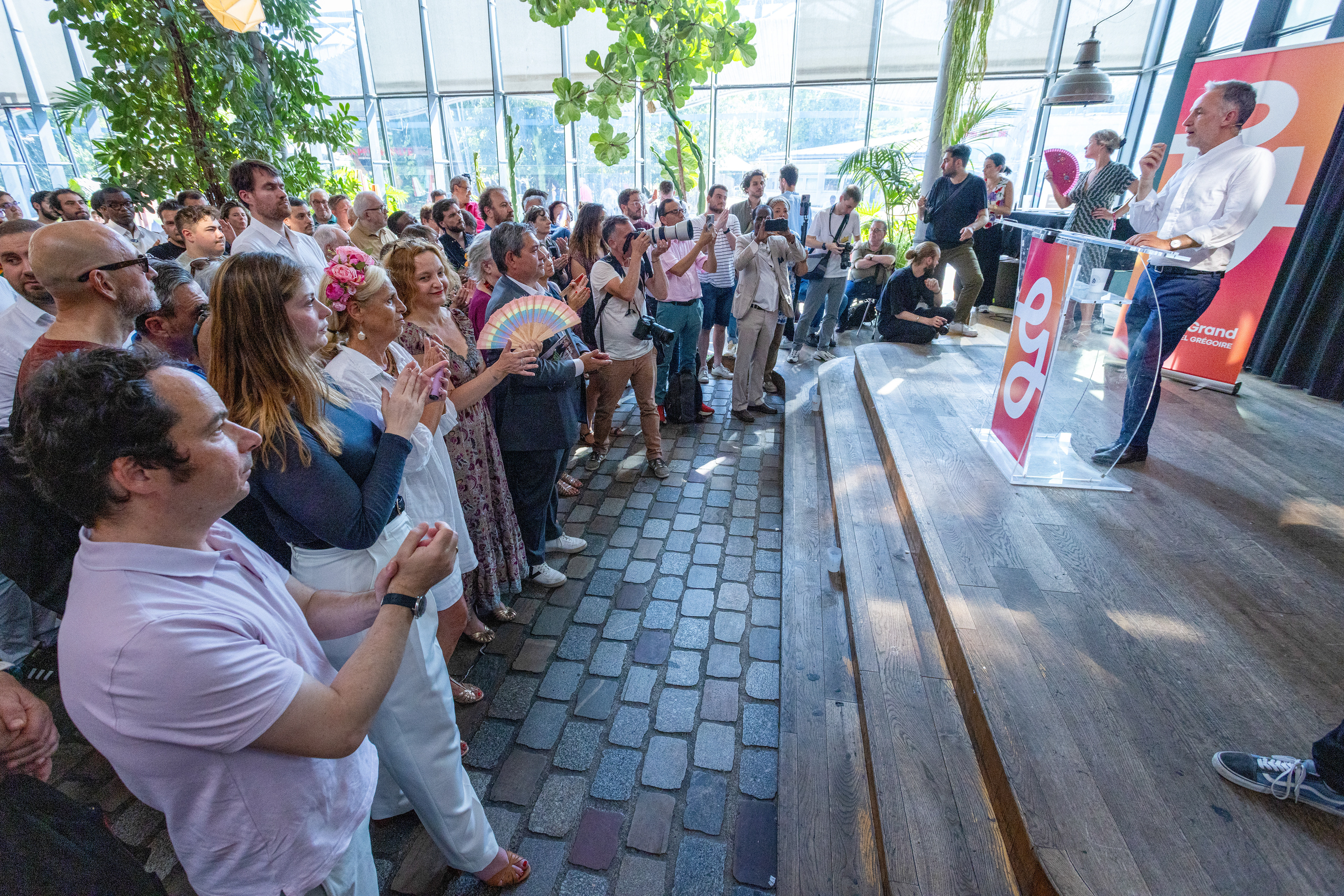 Emmanuel Gregoire - First meeting of campaign at the Petite Halle of La Villette