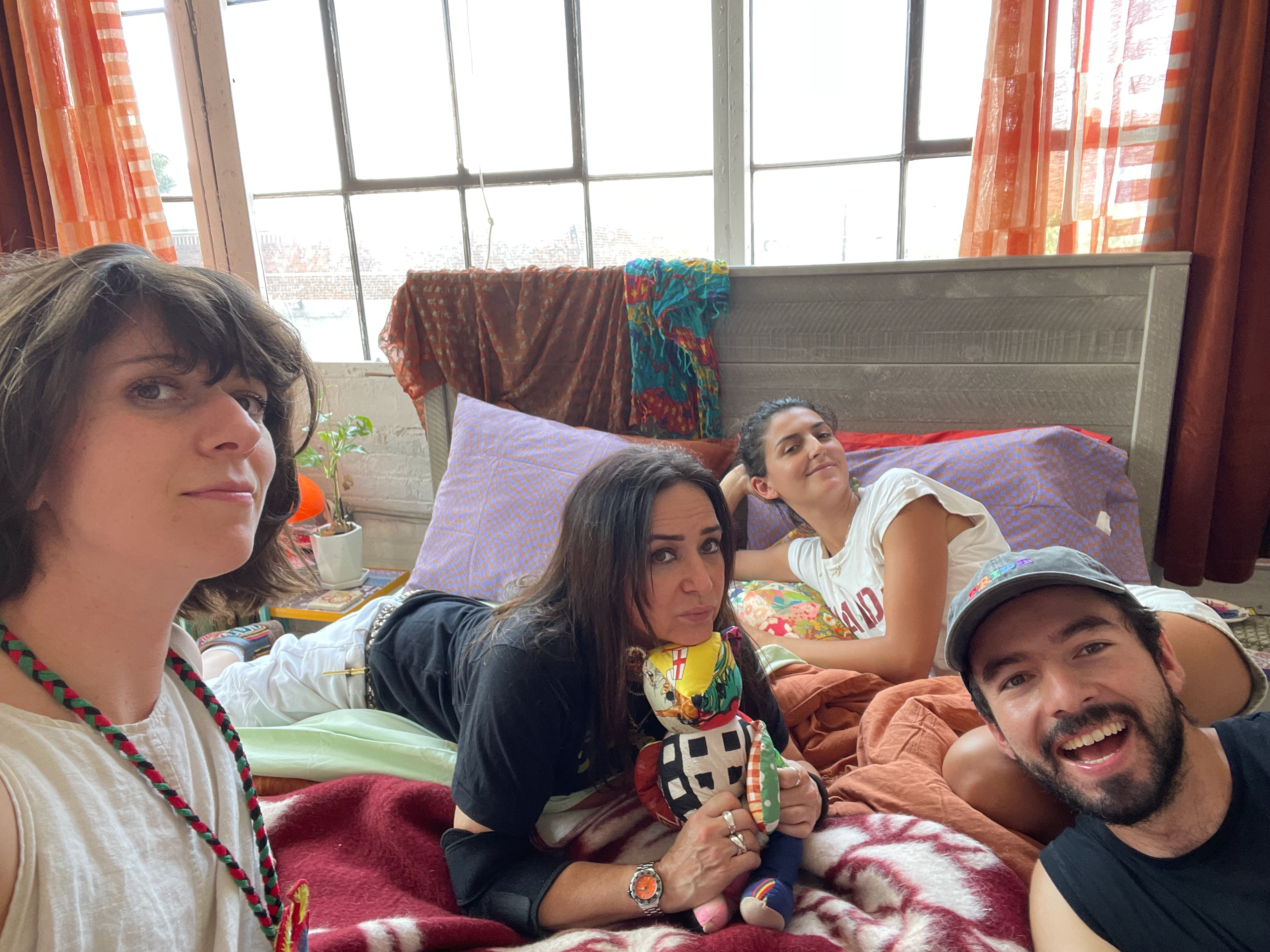With Pamela Adlon, Set Dec Kierra Jordan and Prop Master Diego Quecano in Eden's Bedroom