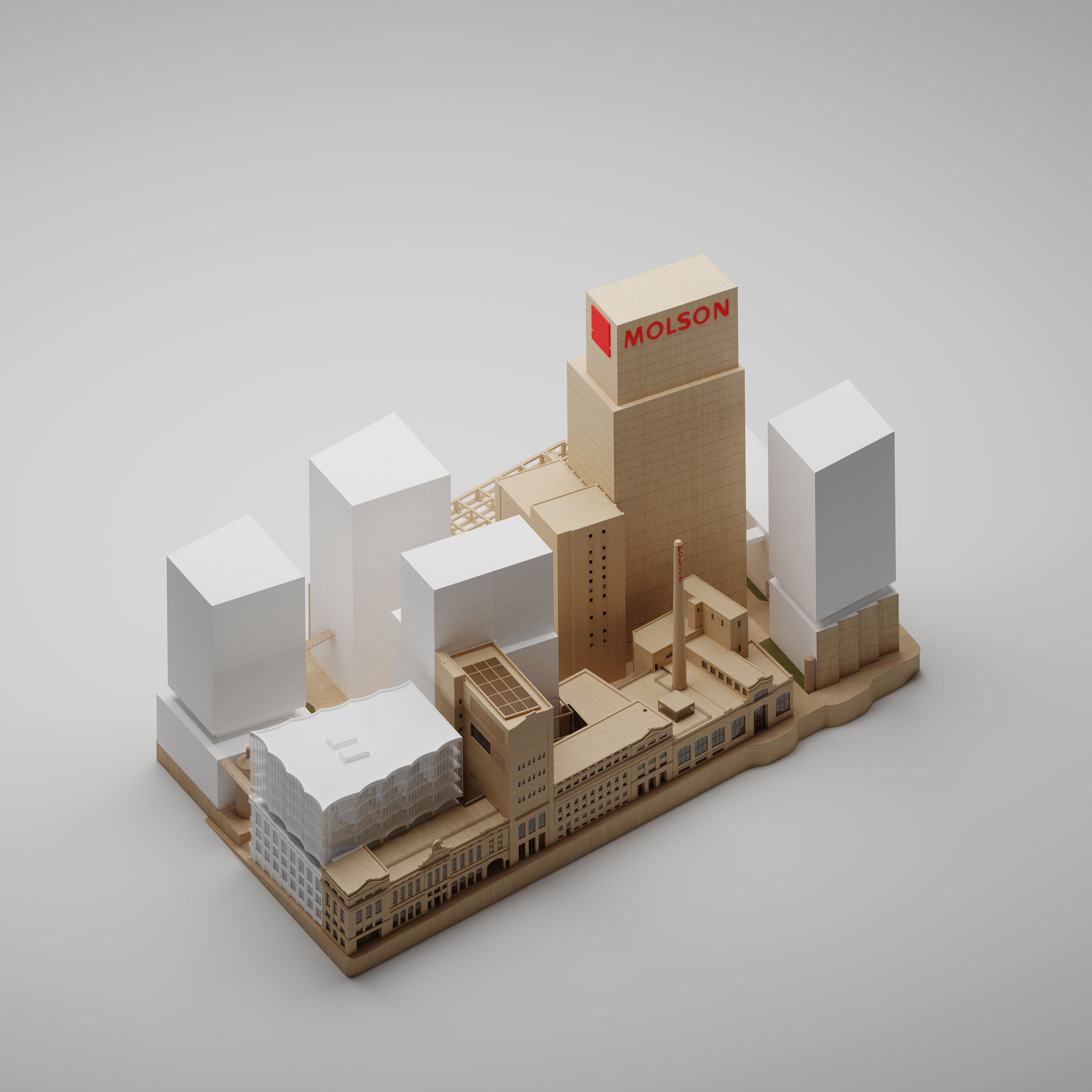Vue 'maquette' de la brasserie Molson - Client: SidLee Architecture (2022)