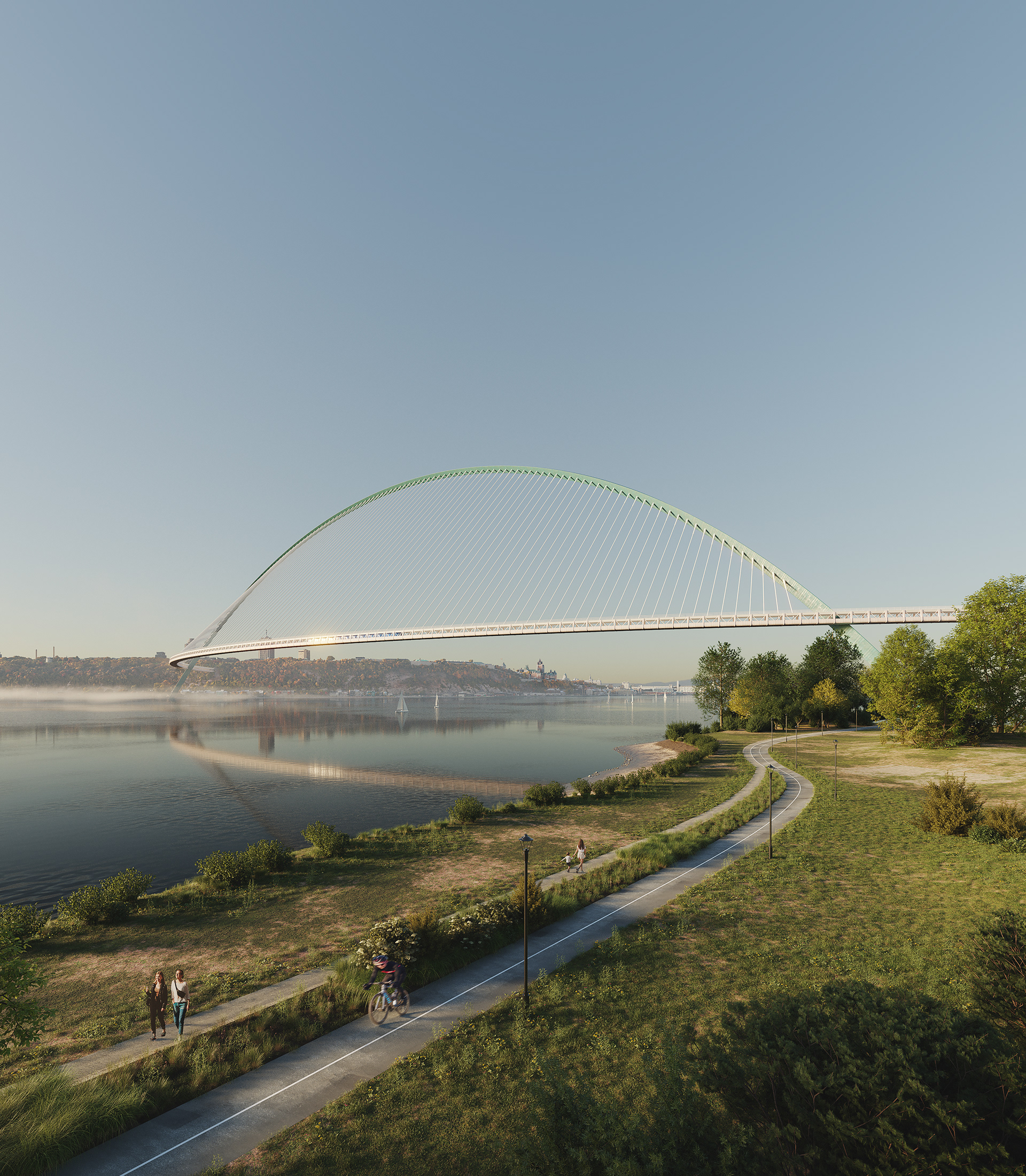 Pont pour le transport actif et collectif à Québec. (2023) Client: Anne Guérette, architecte.