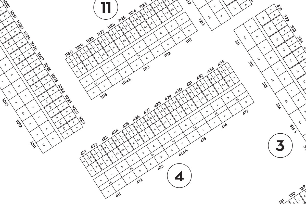 detail showing how units and floors were displayed