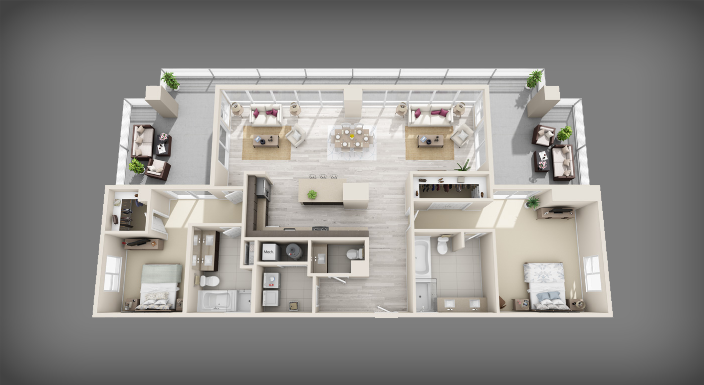 Penthouse 3D Floor Plan