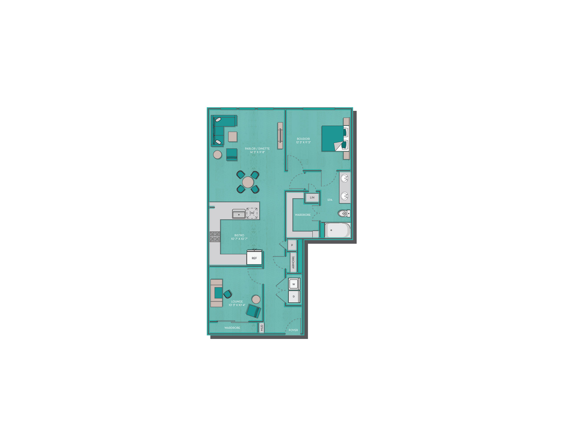 Alexan Henderson Color 2D Floor Plans