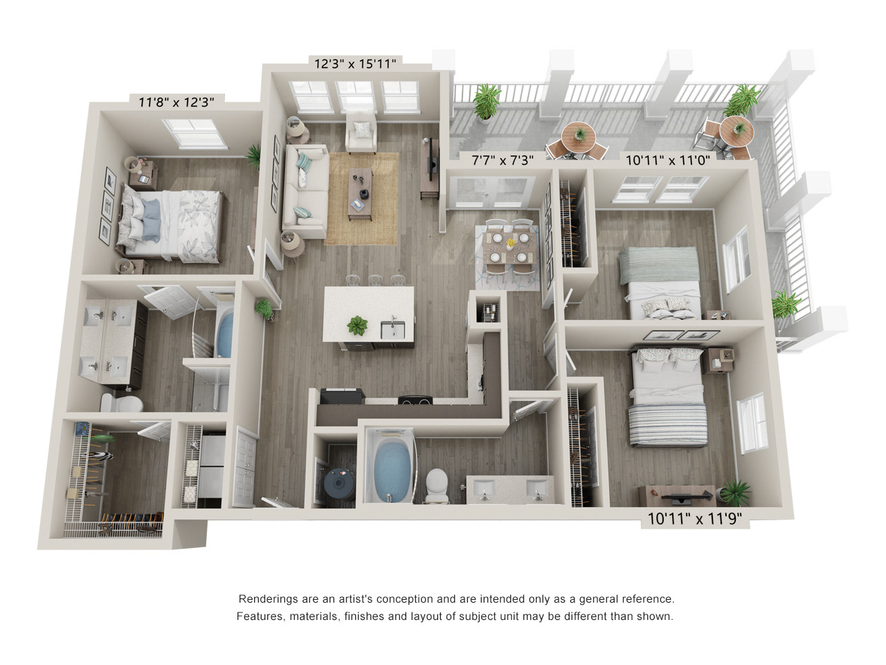 Trails at Hunter's Lake Multifamily 3D Floor Plan