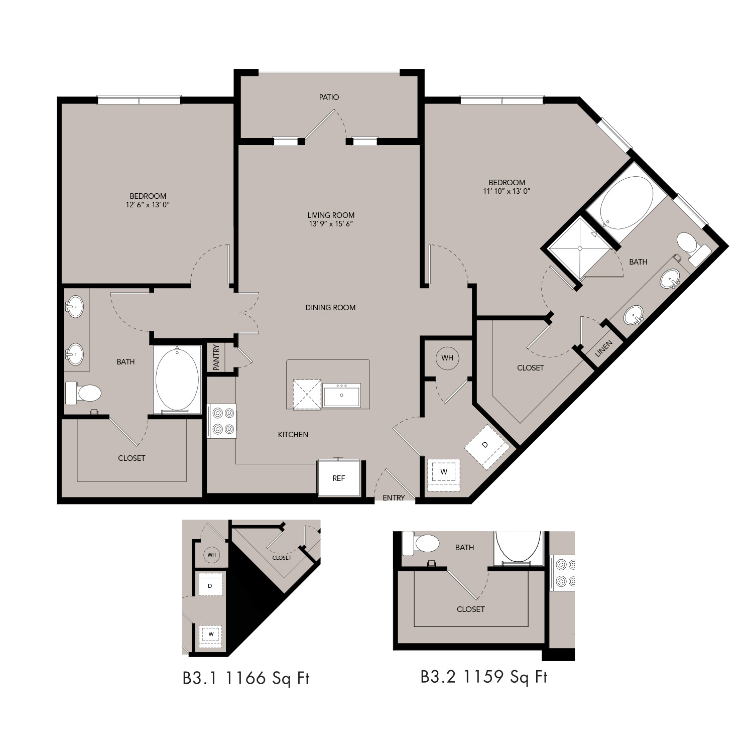 Nexus Lakeside Color 2D Floor Plans