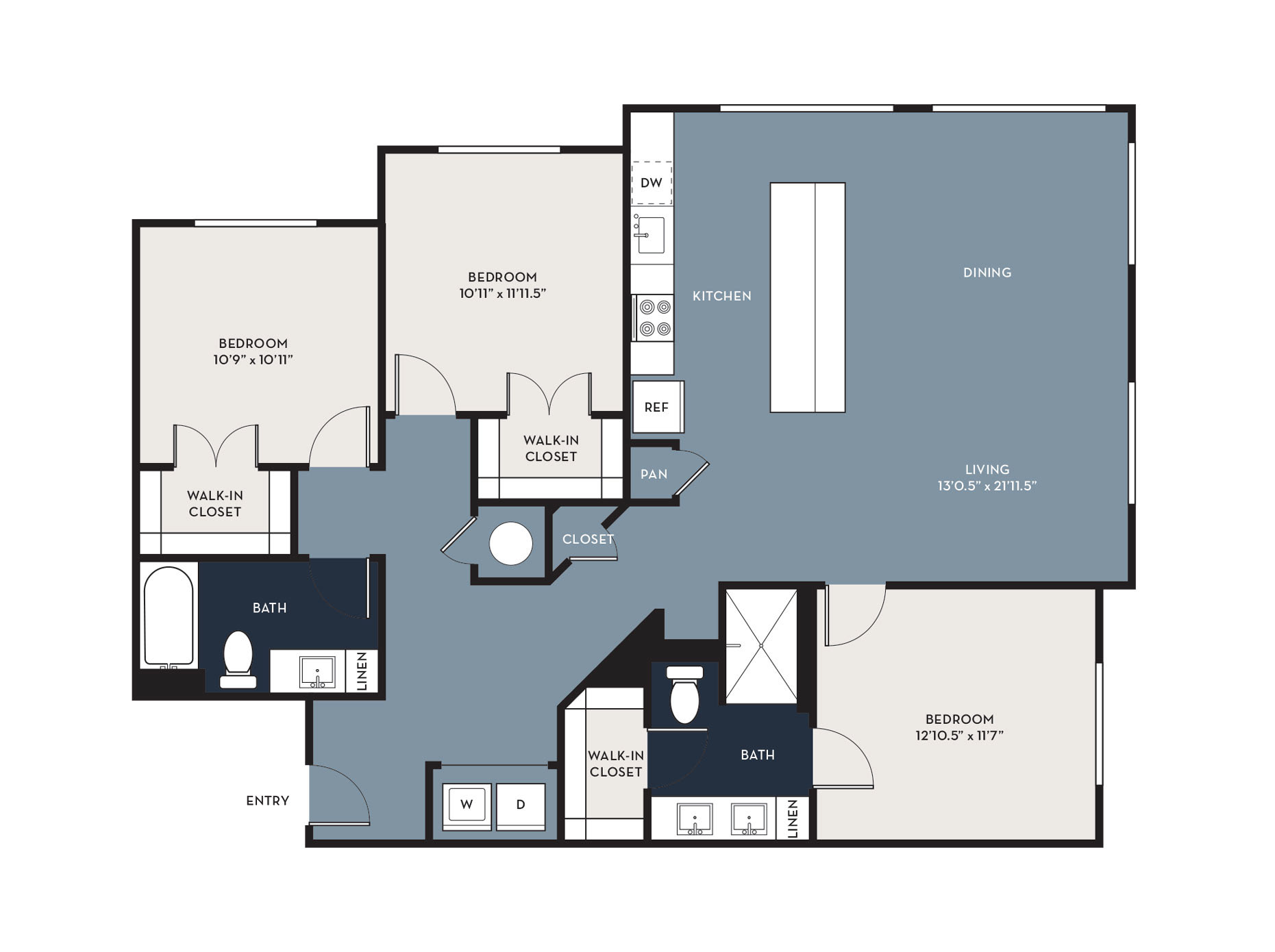 The Montgomery Color 2D Floor Plans
