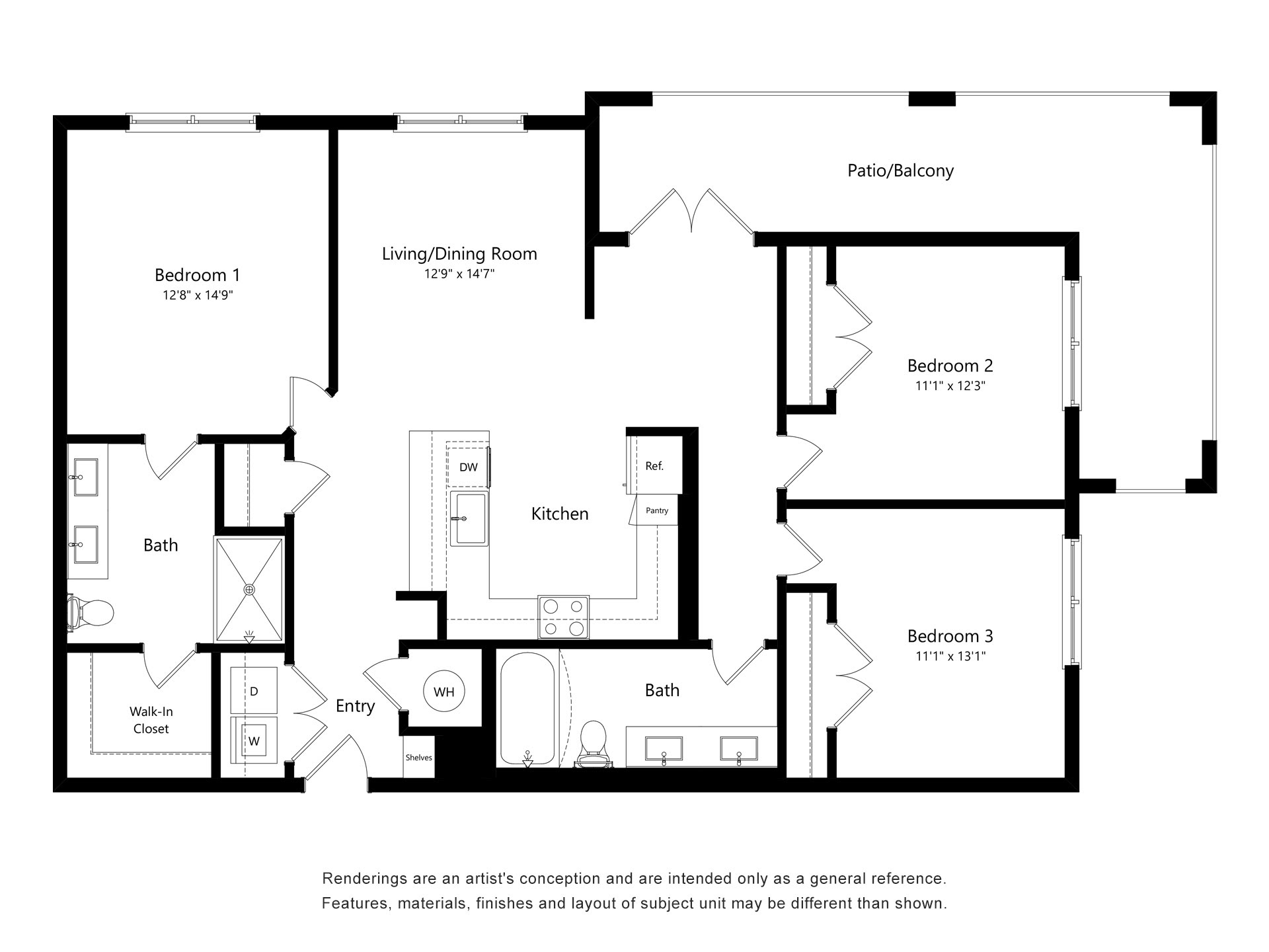 Marea Black & White 2D Floor Plans