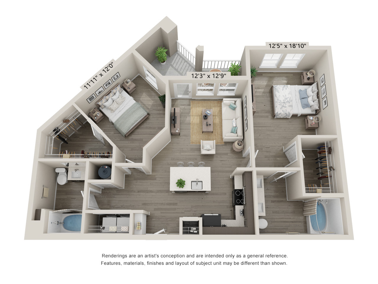 Trails at Hunter's Lake Multifamily 3D Floor Plan