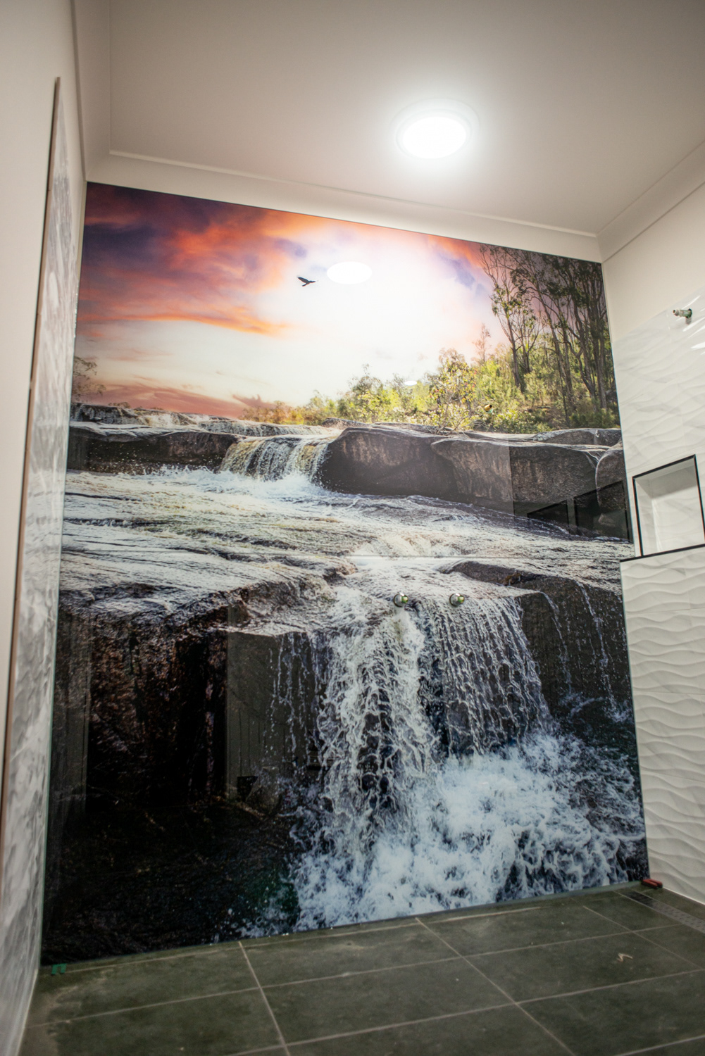 Large wall panel glass print, custom photographed artwork