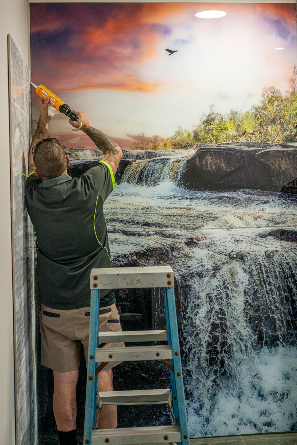 Large wall panel glass print, custom photographed artwork