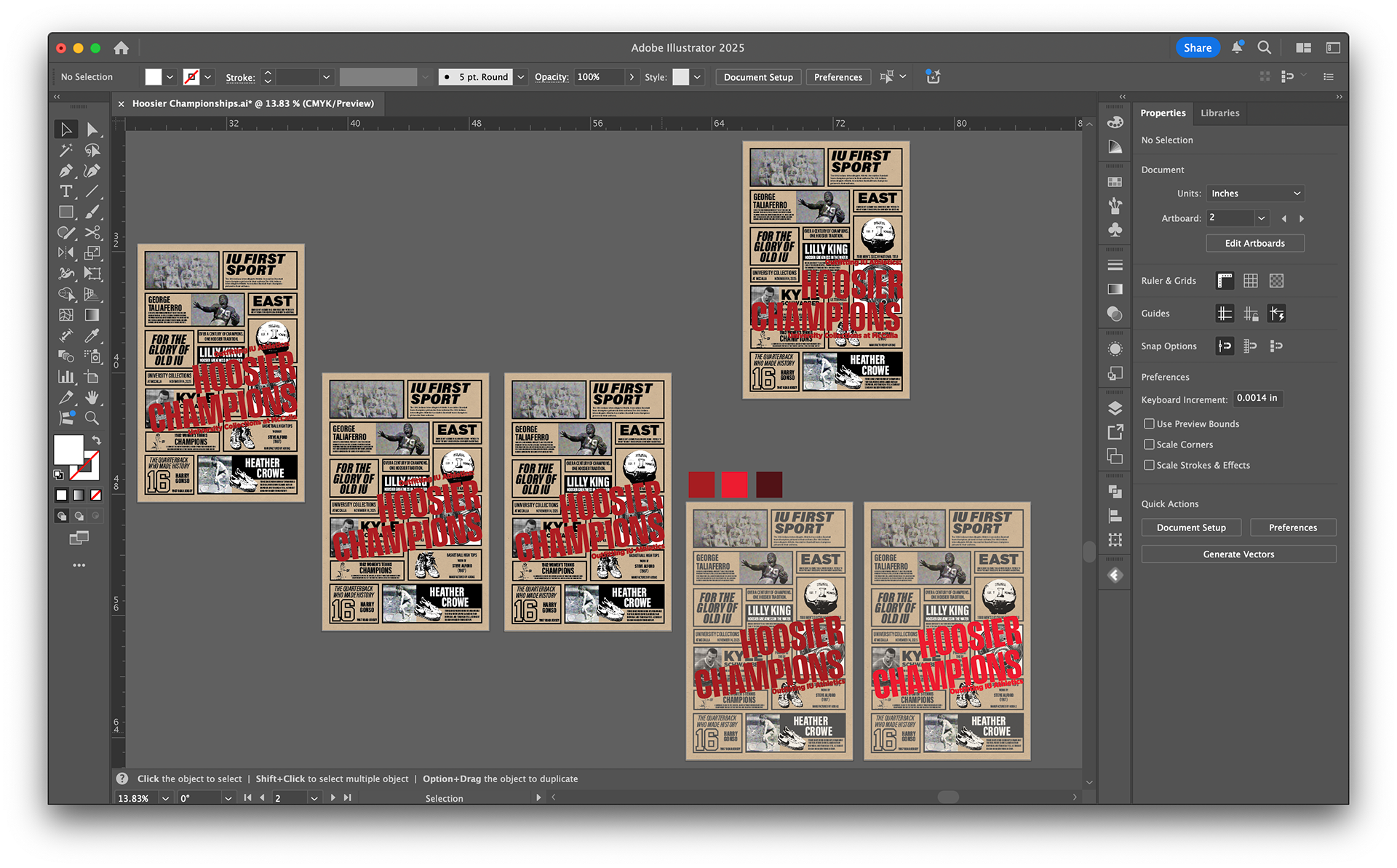 Checking color options and which red works best on the kraft paper plus black first layer.