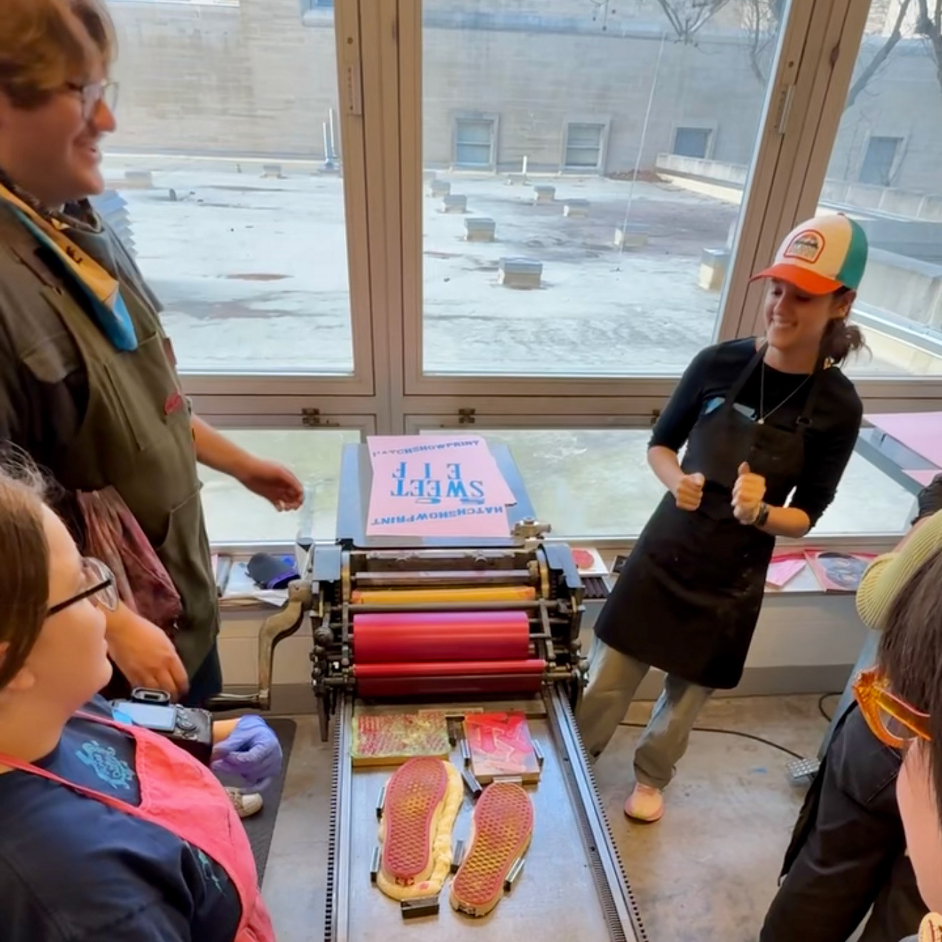 Celene Aubrey visit in 2025 | Workshop with students in the Letterpress class