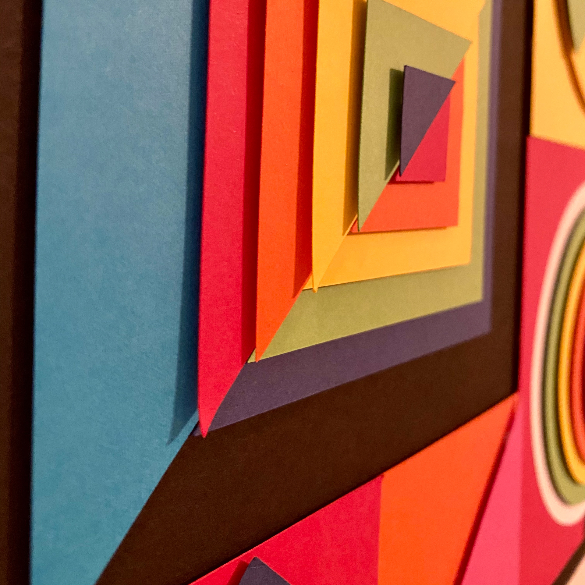 Angled view of layers