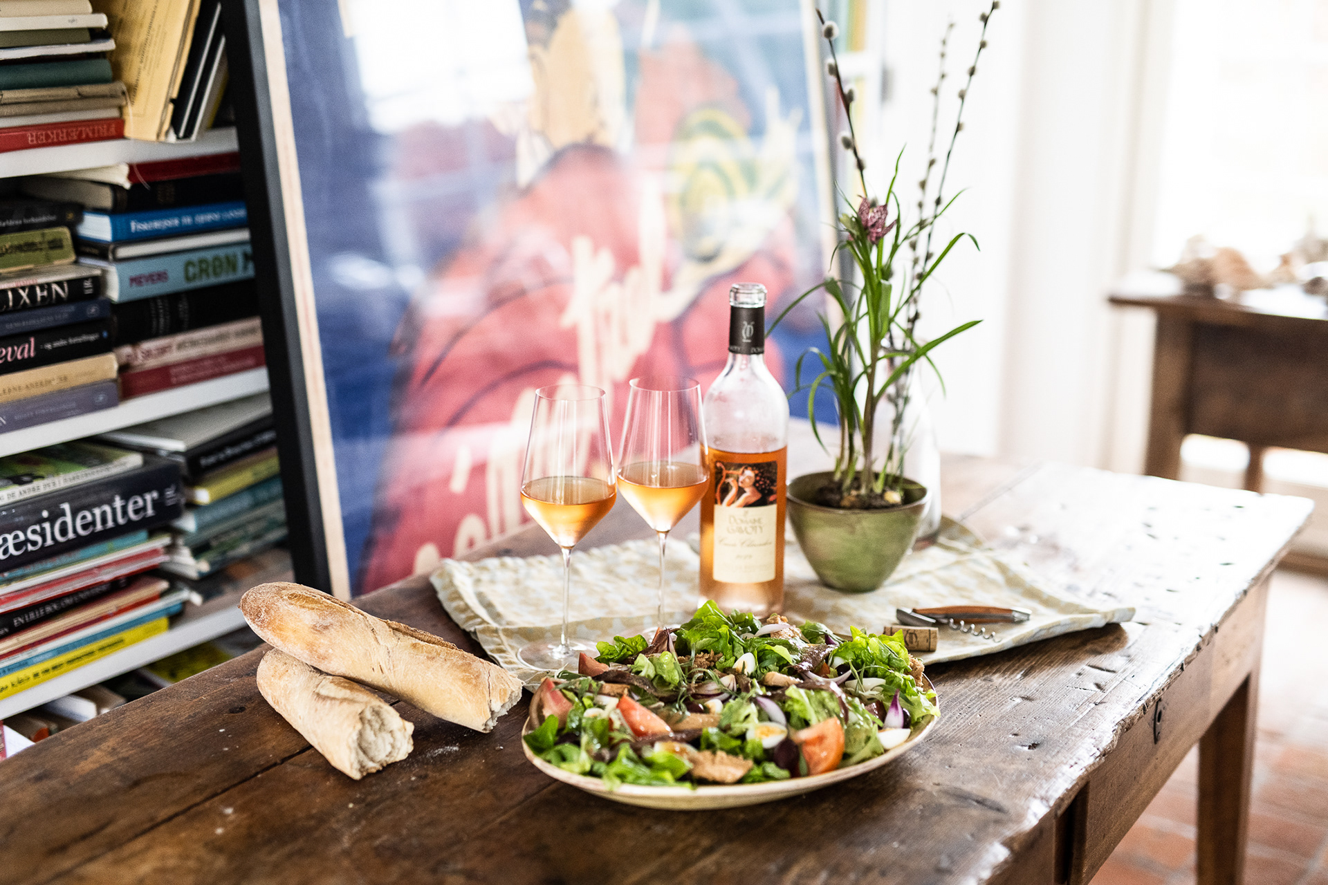 Salad and wine - from shooting Løgismose Magazine - photo Martin Kaufmann