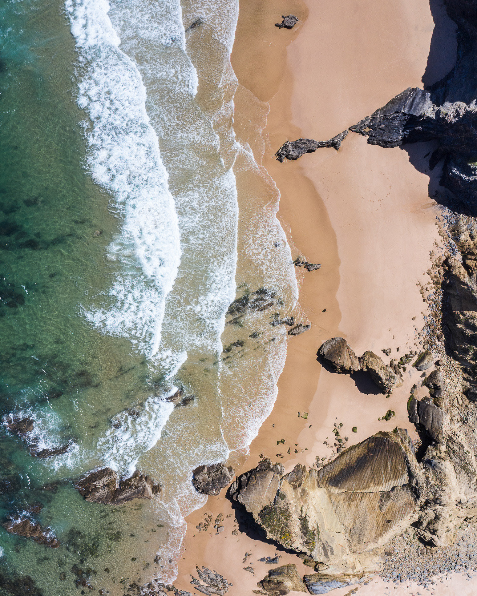 Drone image, Atlantic Ocean, Alentejo coast in Portugal