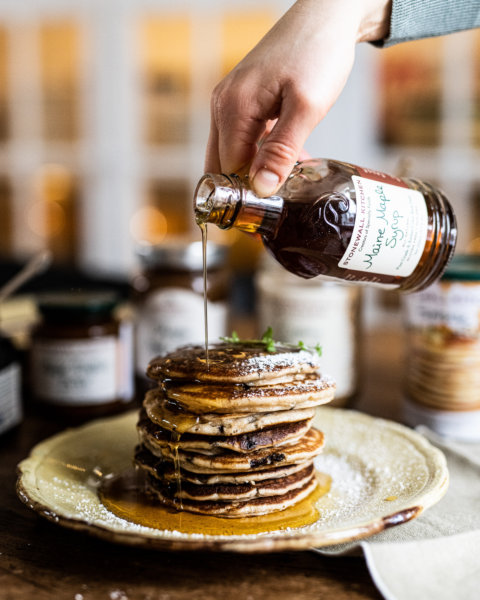 Pancakes and syrup - from shooting Løgismose Magazine - photo Martin Kaufmann