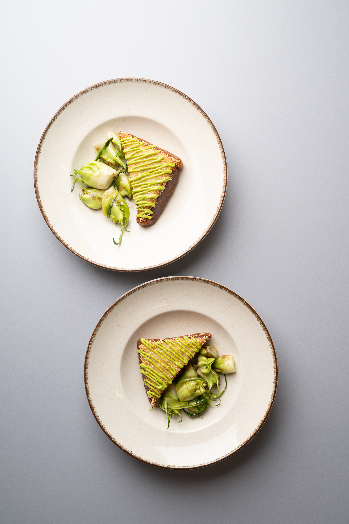 Shrimp Toast with Sautéed Puntarelle and Dill Mayo - photo Martin Kaufmann