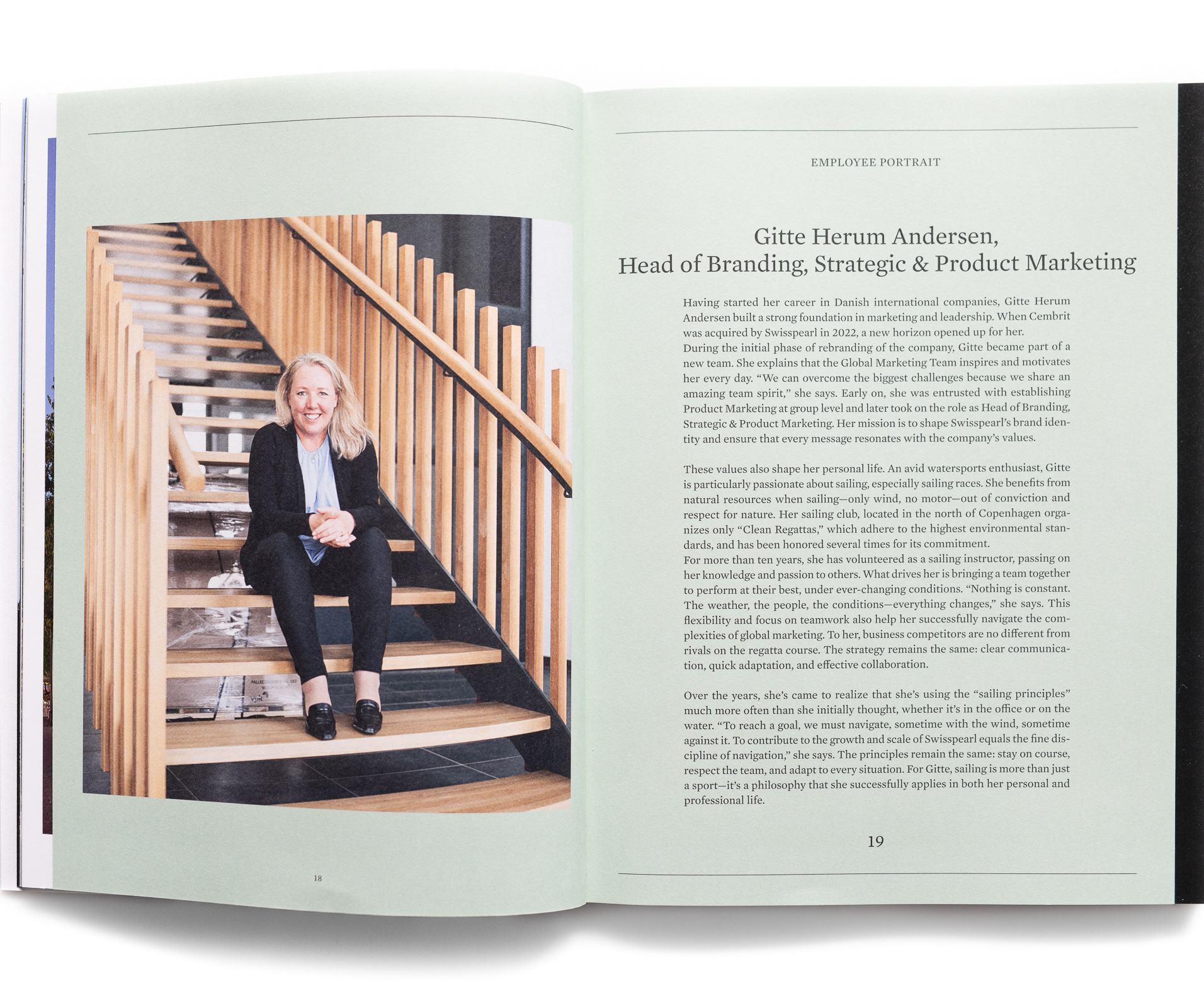 Employee portraits of Gitte Herum Andersen - Swisspearl - photo Martin Kaufmann