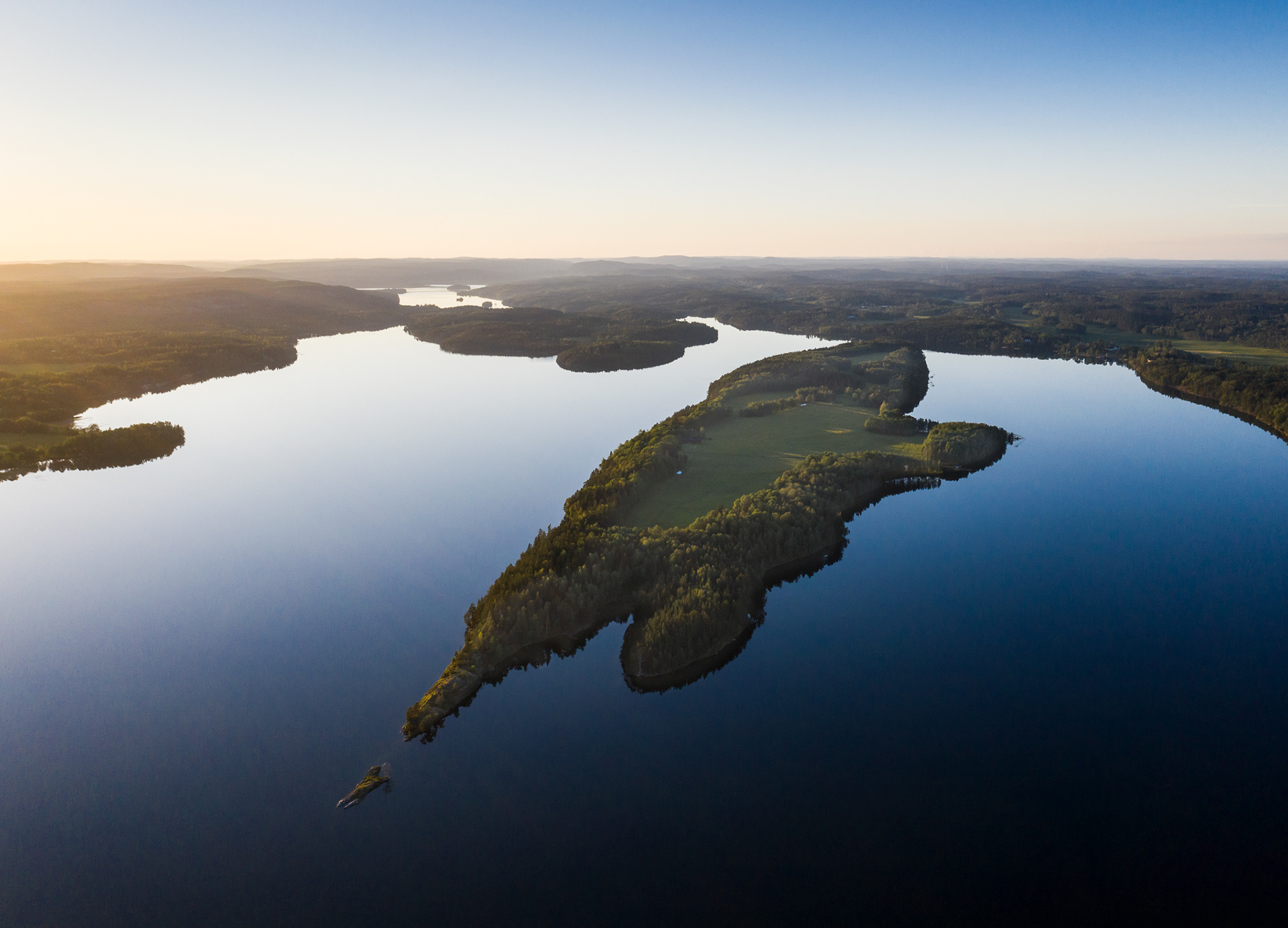 Drone images from the 72 Hour Cabin at Henriksholm, Dalsland in Sweden