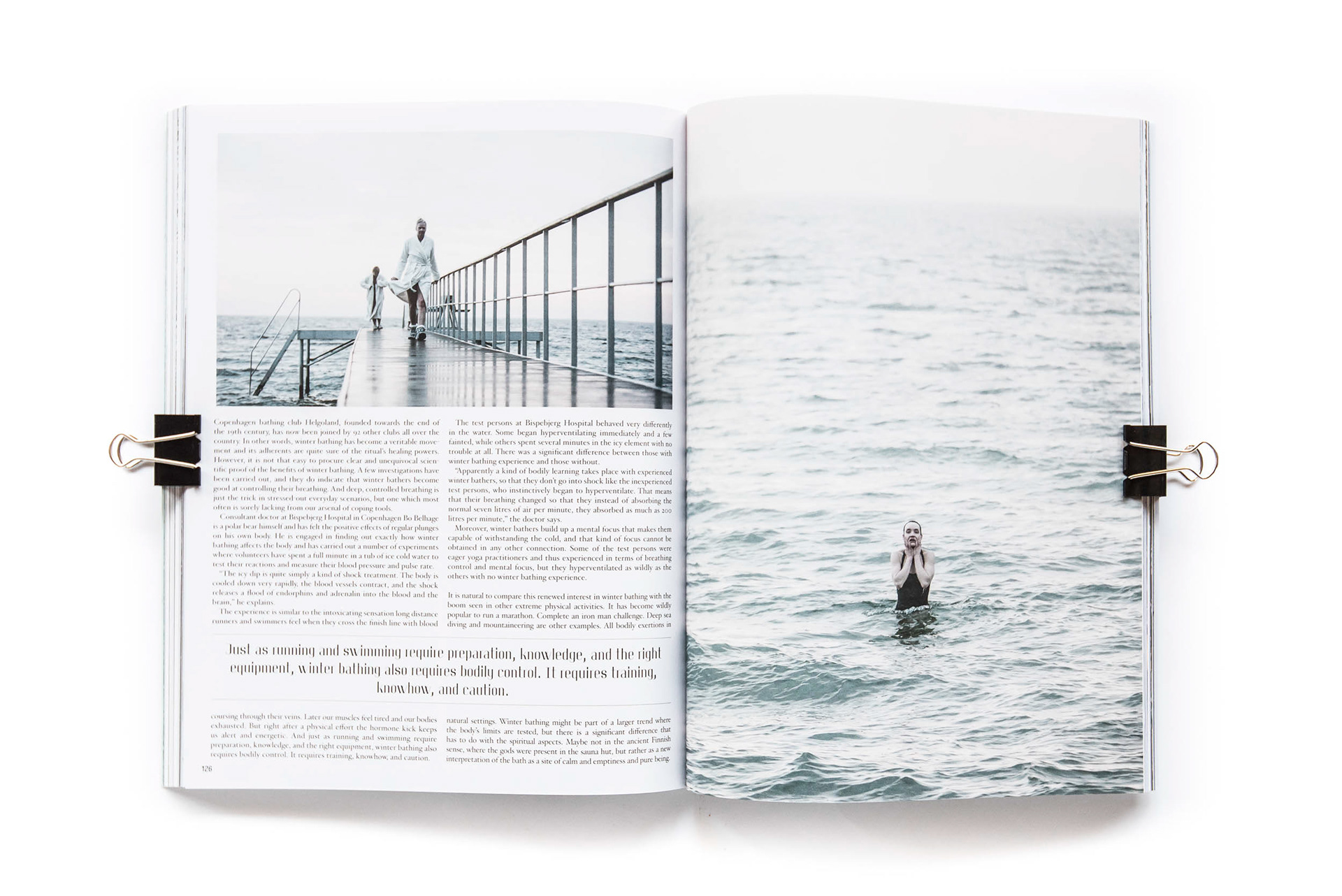 Winter bather - woman swimming - editorial for OAK Magazine - photo Martin Kaufmann