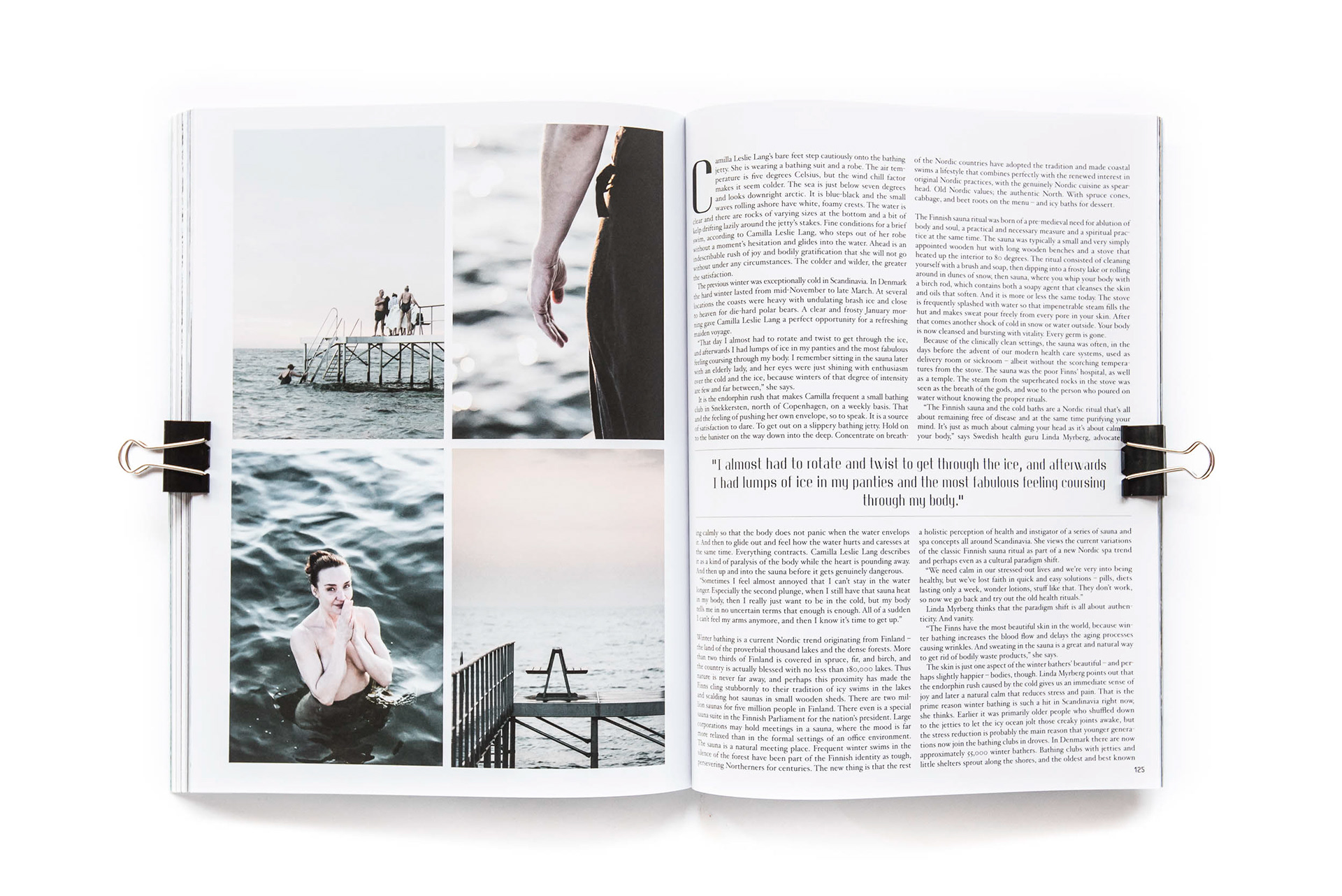 Winter bather - woman swimming - editorial for OAK Magazine - photo Martin Kaufmann