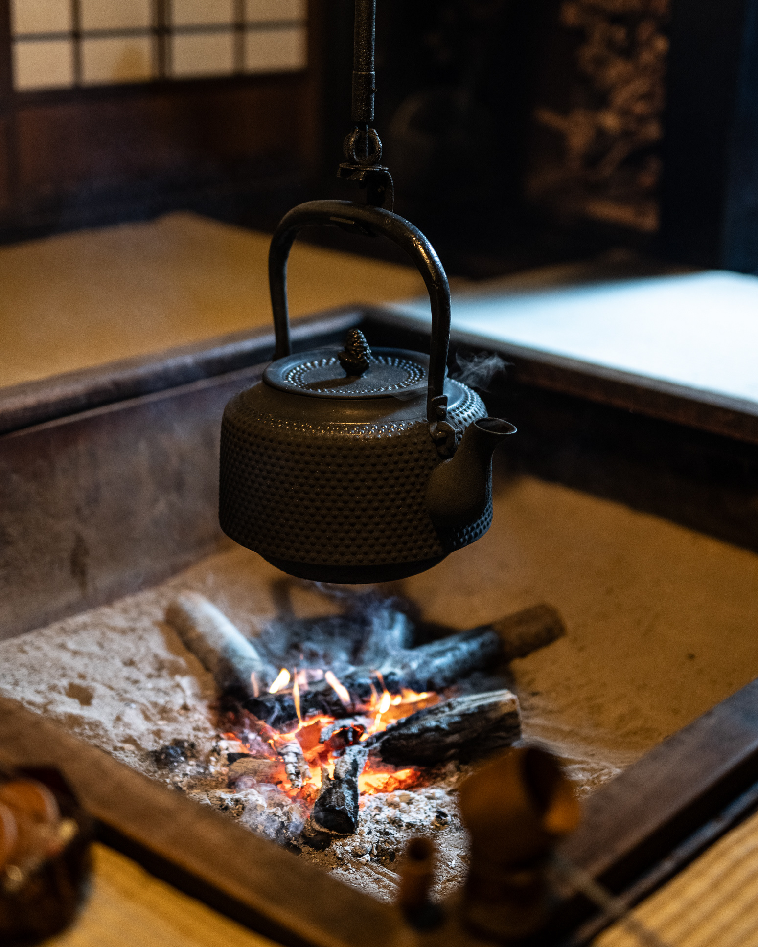 The irori (or sunken heart) at Hoshi Onsen - photo Martin Kaufmann