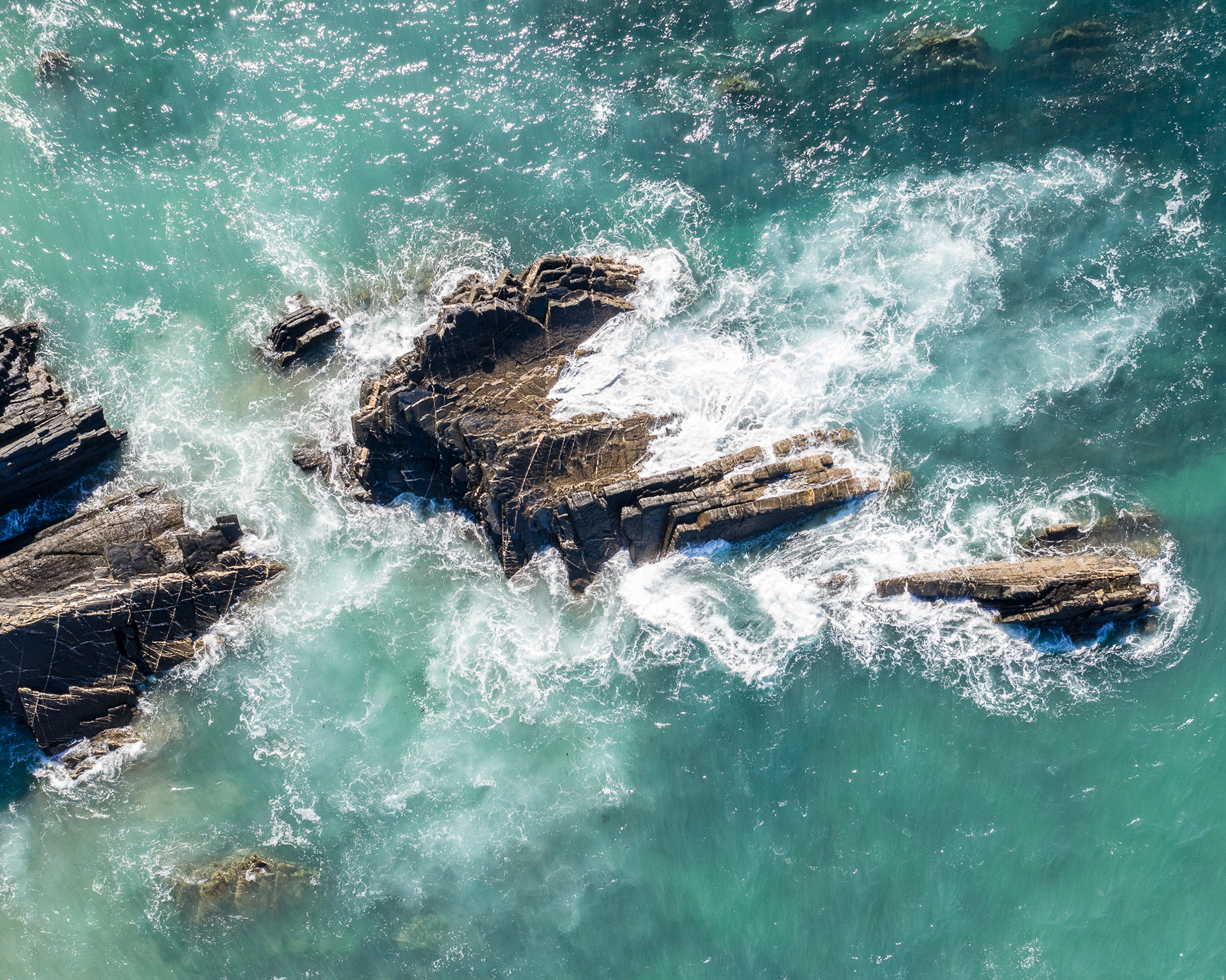 Drone image, Atlantic Ocean, Alentejo coast in Portugal