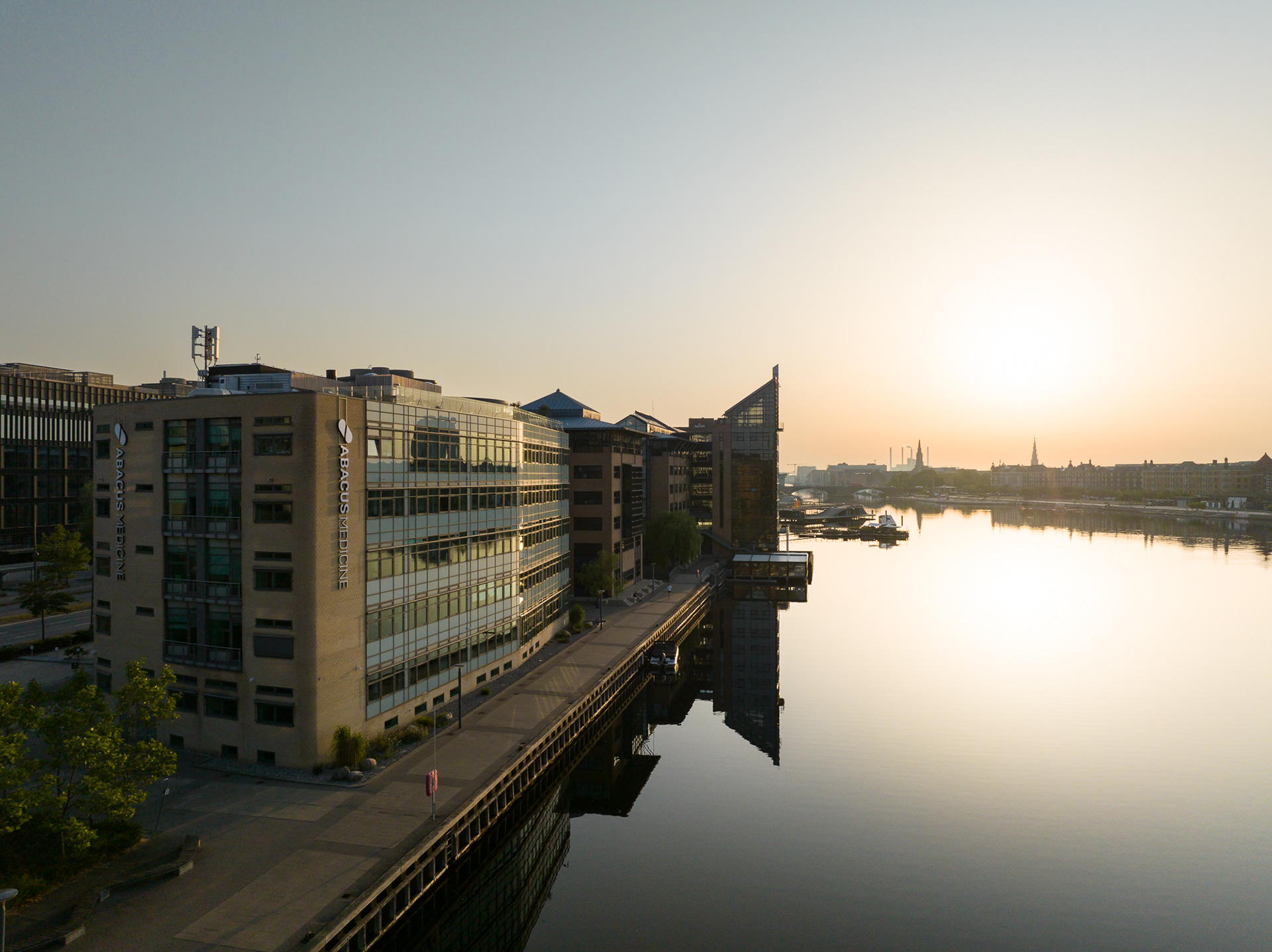 Drone photos from Abacus Medicine, Copenhagen harbour, Denmark - photo Martin Kaufmann